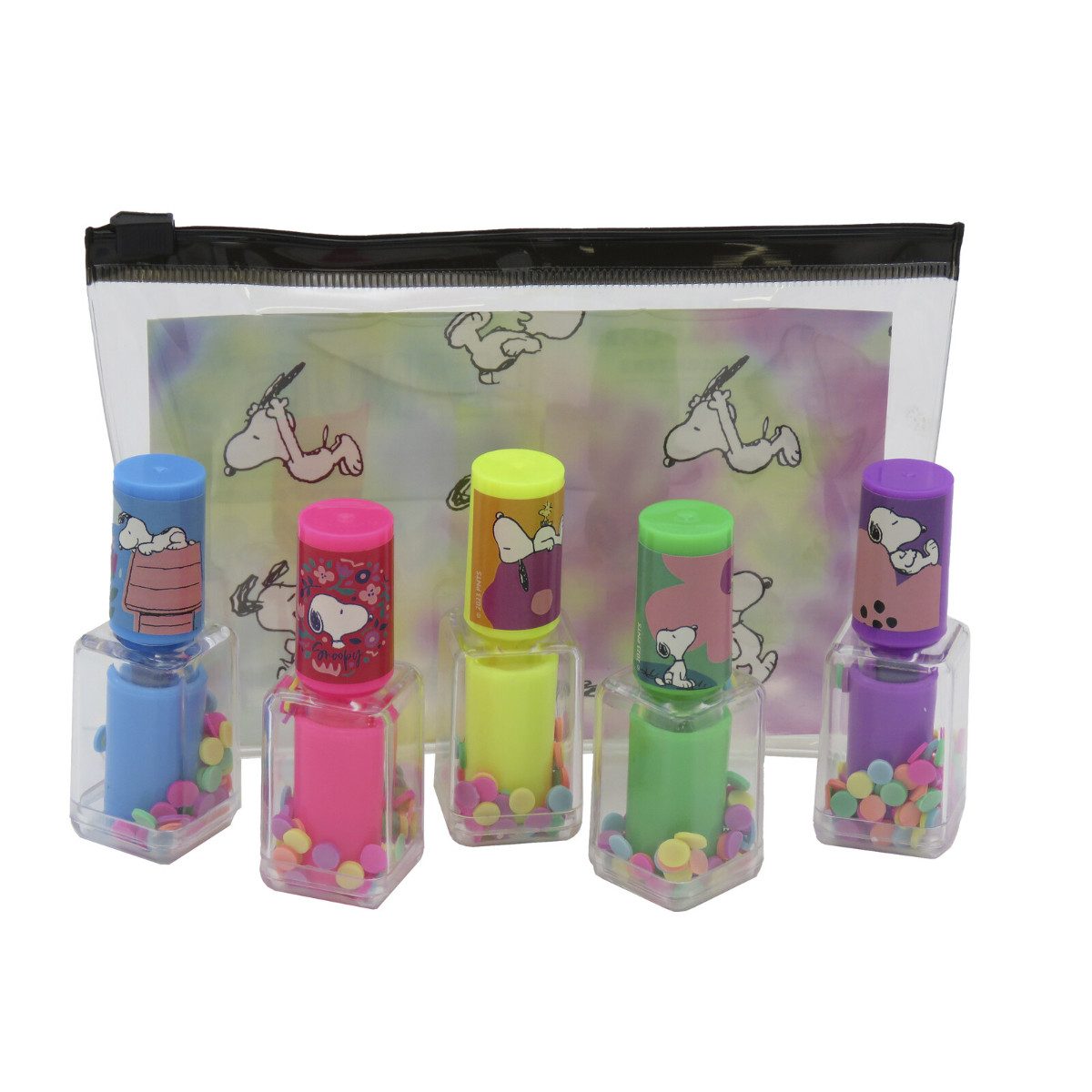 Snoopy Marker Marker Set 5 Farben Textmarker Filzstifte Schreibwaren im Zip Beutel, (Set, 5-tlg)