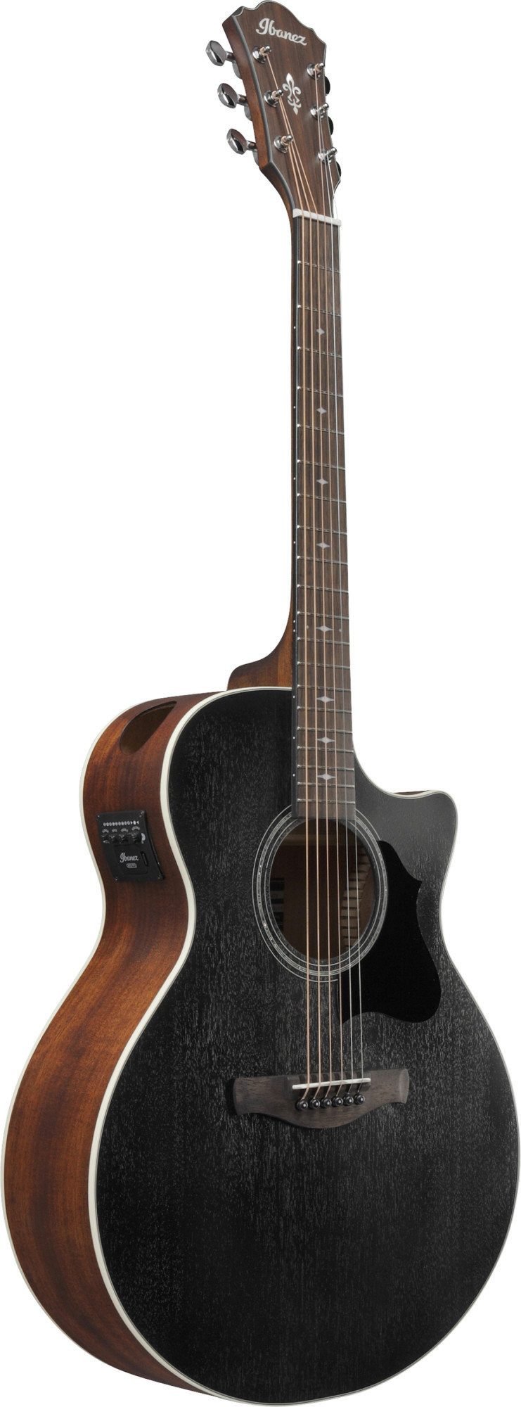 Ibanez Westerngitarre AE140-WKH Weathered Black Open Pore, AE, Akustikgitarre mit Tonabnehmer