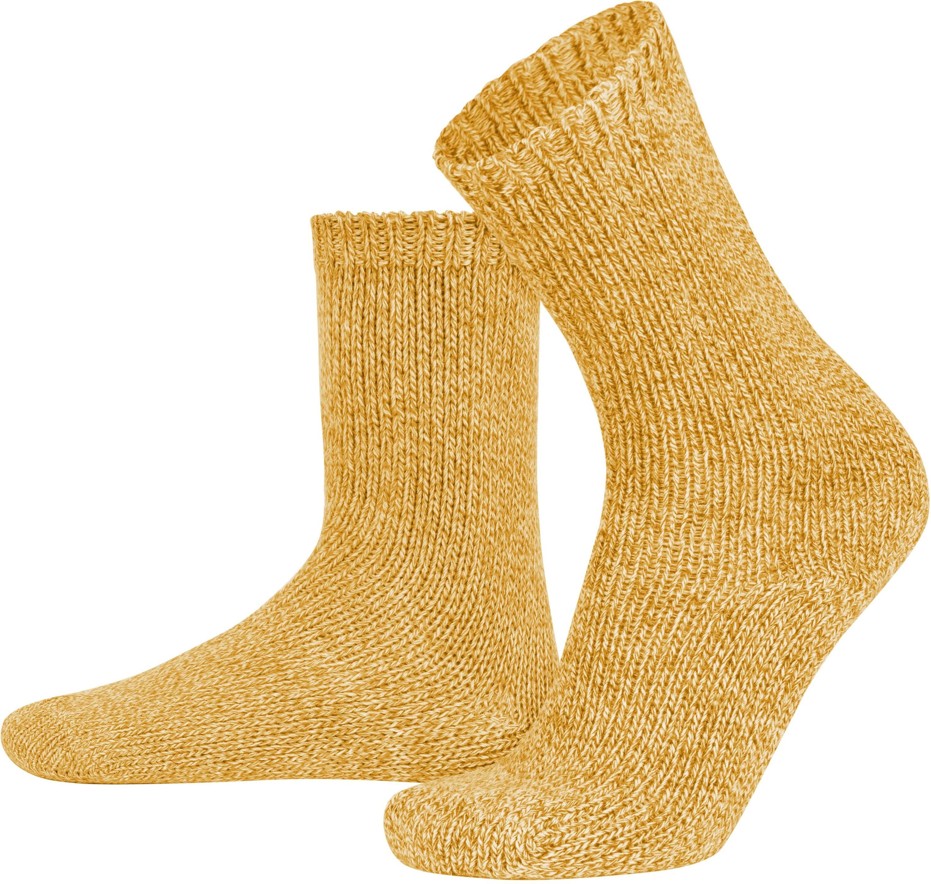 2 und Die und (2er Thermosocken mit Weich: Set, Wintersocken Gelb 2 Baumwolle Strickwollsocken Schaf- und Paar) normani Schafwolle Baum- aus Warm