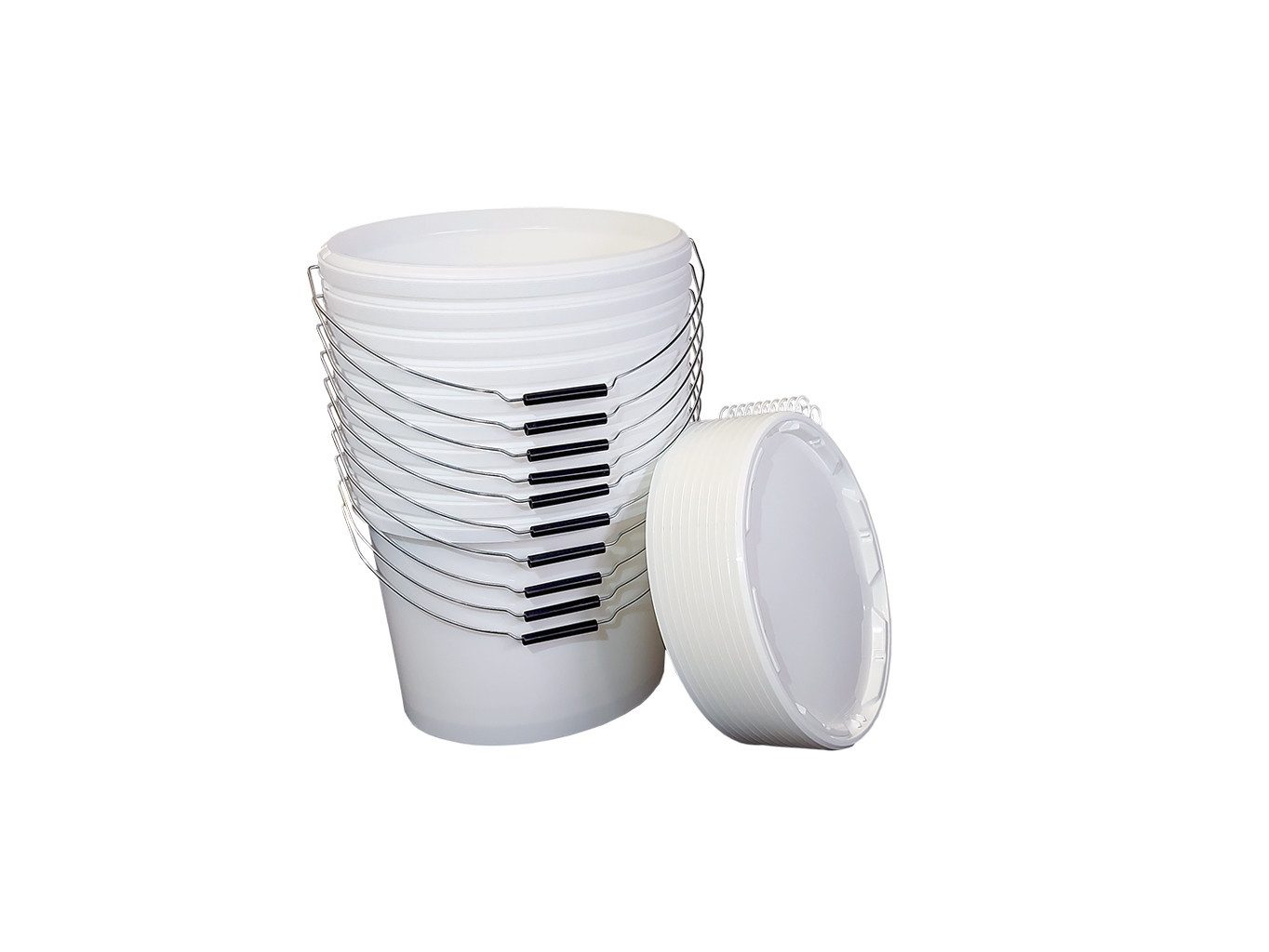ASKON Farbmischeimer oval, (Set, 20-tlg., 10 ovale Eimer + 10 passende Deckel), 5,5 Liter, 10 Eimer mit Deckel