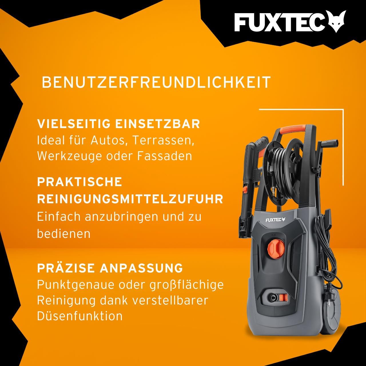 FUXTEC Hochdruckreiniger FX-HDR1800, 2,2 W, Druck max: 130 bar, 1,8 W, Fördermenge max: 7 l/min – Bild 3 von 5