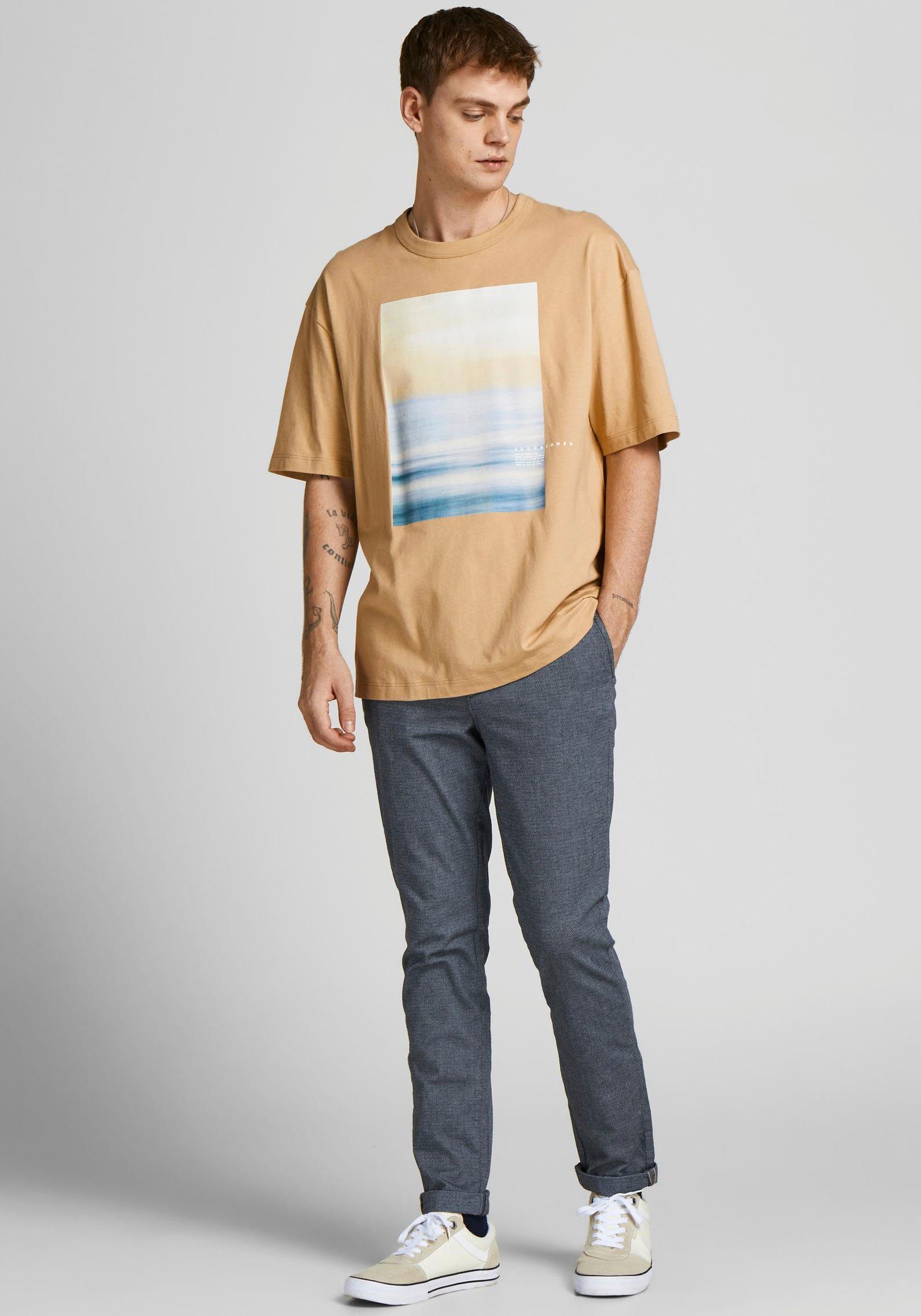 Jack & Jones Herren Chino Hose JPSTMARCO JJFURY - Slim Fit Blau Faded Denim günstig online kaufen