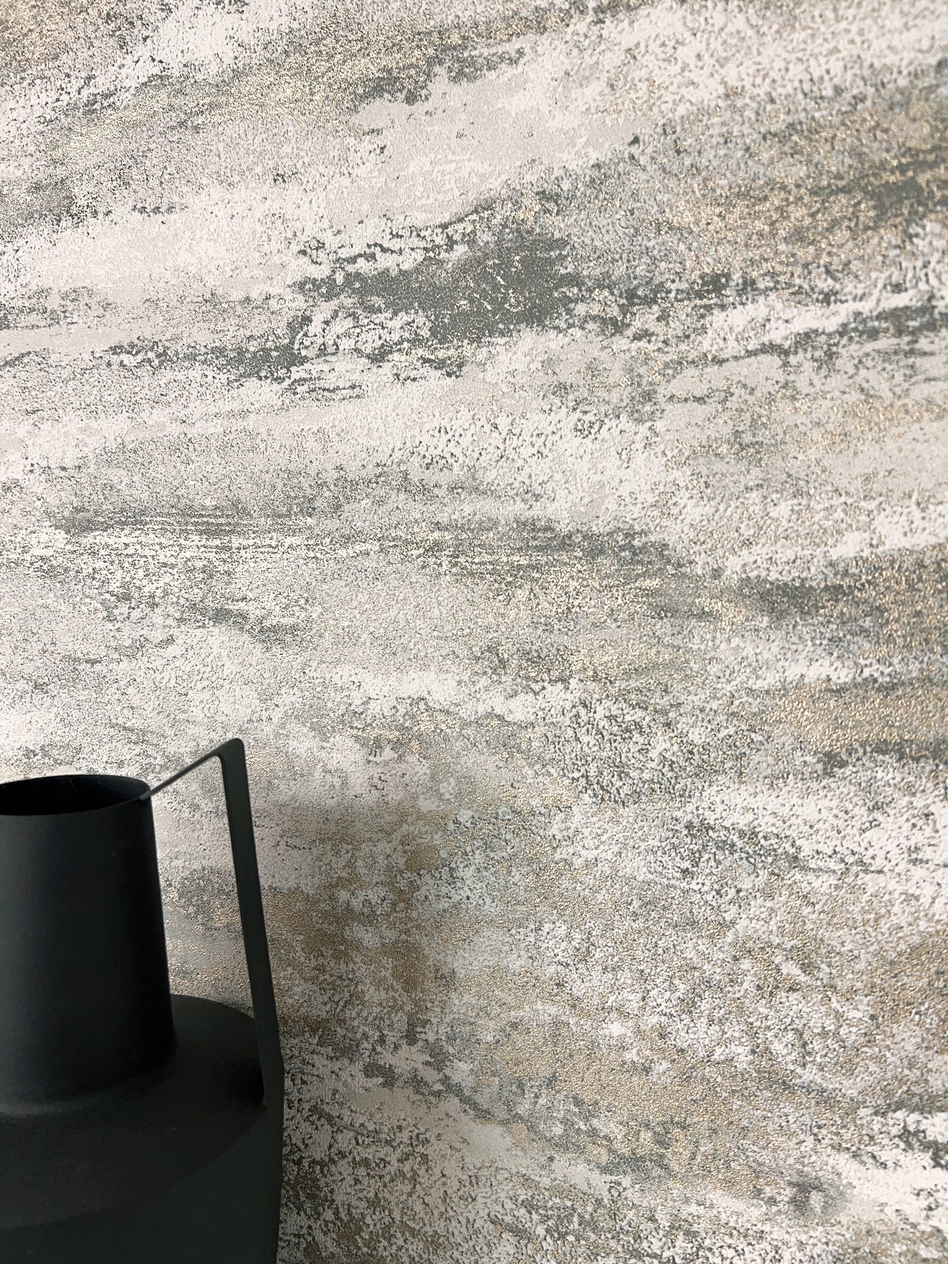 Newroom Vliestapete, Grau Tapete Modern Putzoptik günstig online kaufen