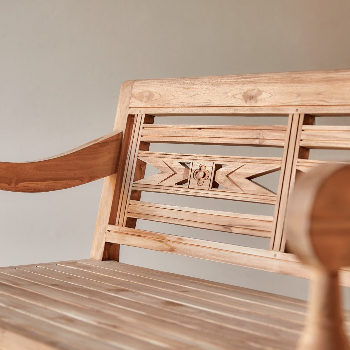 Tikamoon Sessel Bank aus massivem Teakholz 120 Marceau,2-Sitzer