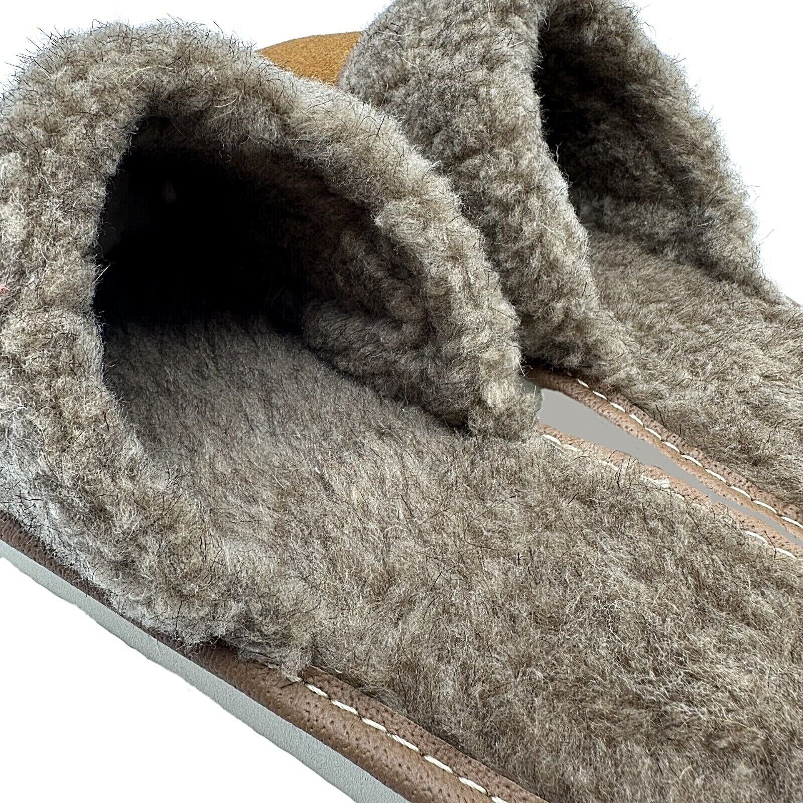 em-ka Leder Winter warme Hausschuhe Hüttenschuhe Pantoffeln Schafwolle Hausschuh Damen