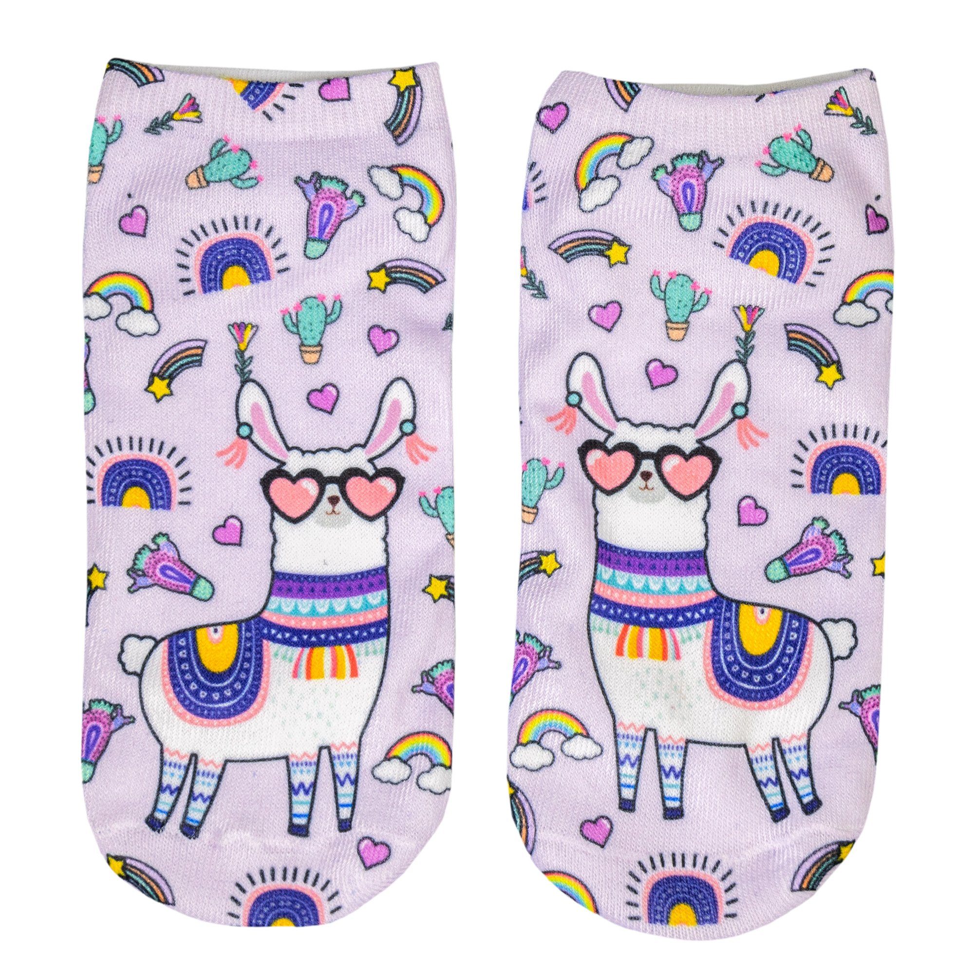 Lama Design– 1 cosey Socken Einheits-Größe 33-40 Lama Herzbrille – Kurzsocken Sneaker Paar