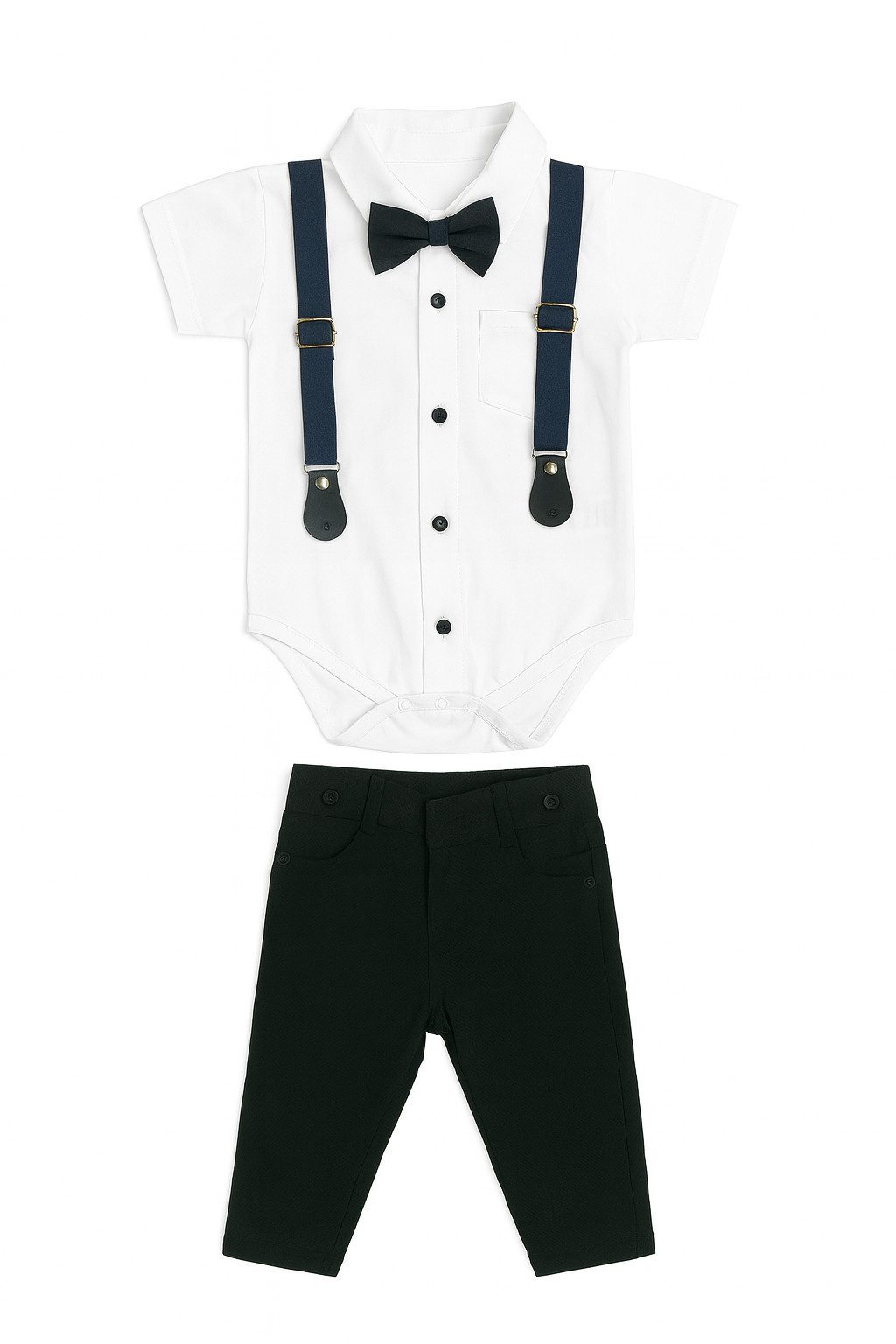 Lorey Medtec Anzug 4-teilig Jungen Outfit, Kleinkind Set: Body + Hose + Fliege + Hosenträger (Body + Hose + Fliege + Hosenträger)