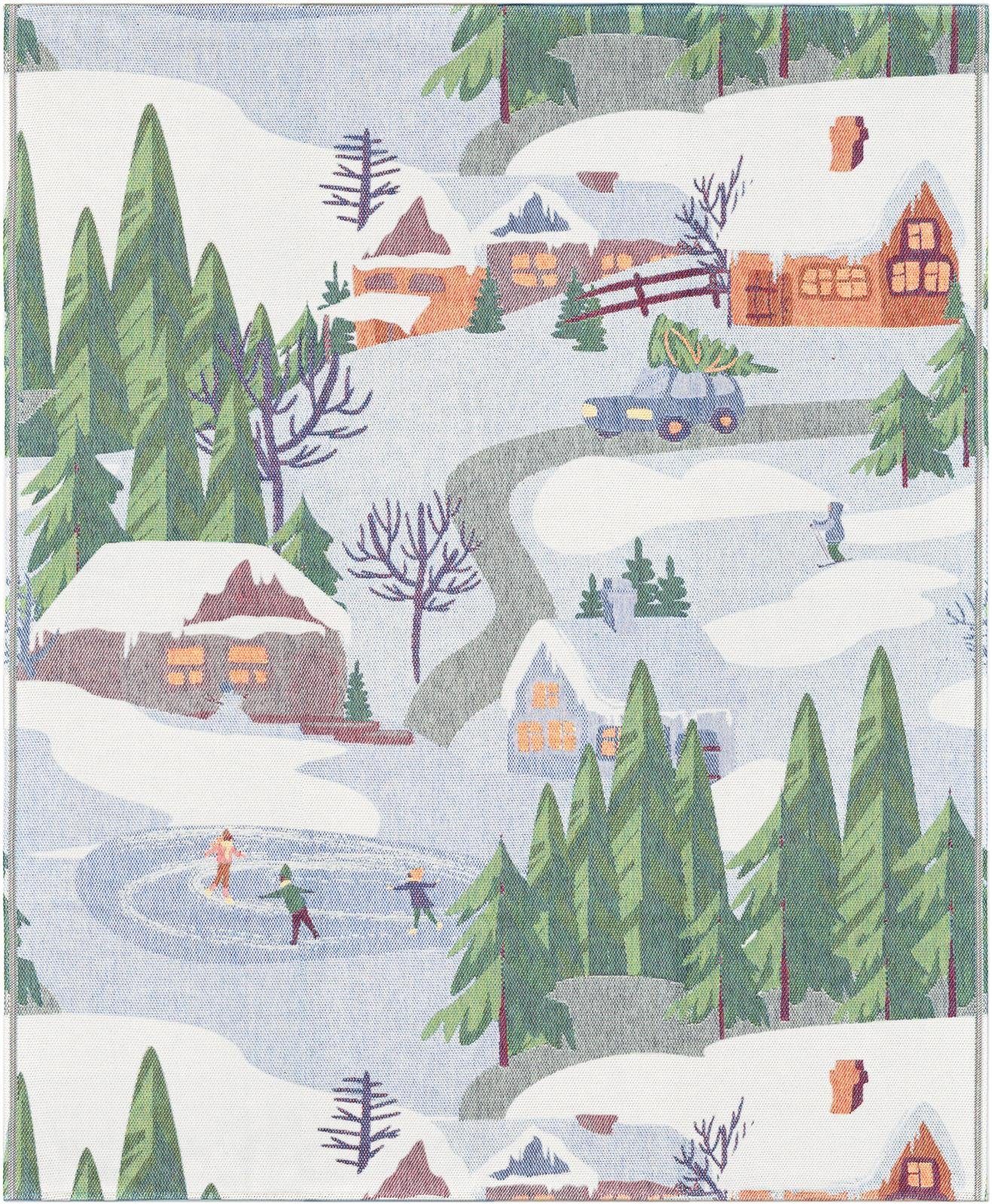 Plaid Vinterliv 140x170 cm, EKELUND MASTER WEAVERS 1692, Pixel gewebt (6-farbig)