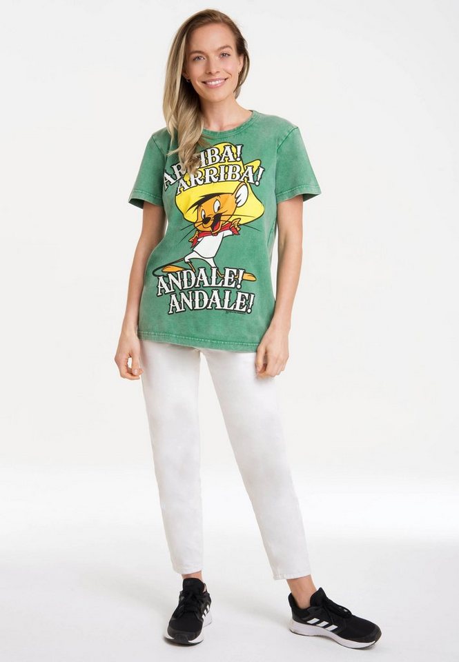 LOGOSHIRT T-Shirt Looney Tunes - Speedy Gonzales mit lizenziertem Print,  Aus reiner Baumwolle gefertigt für hohen Tragekomfort