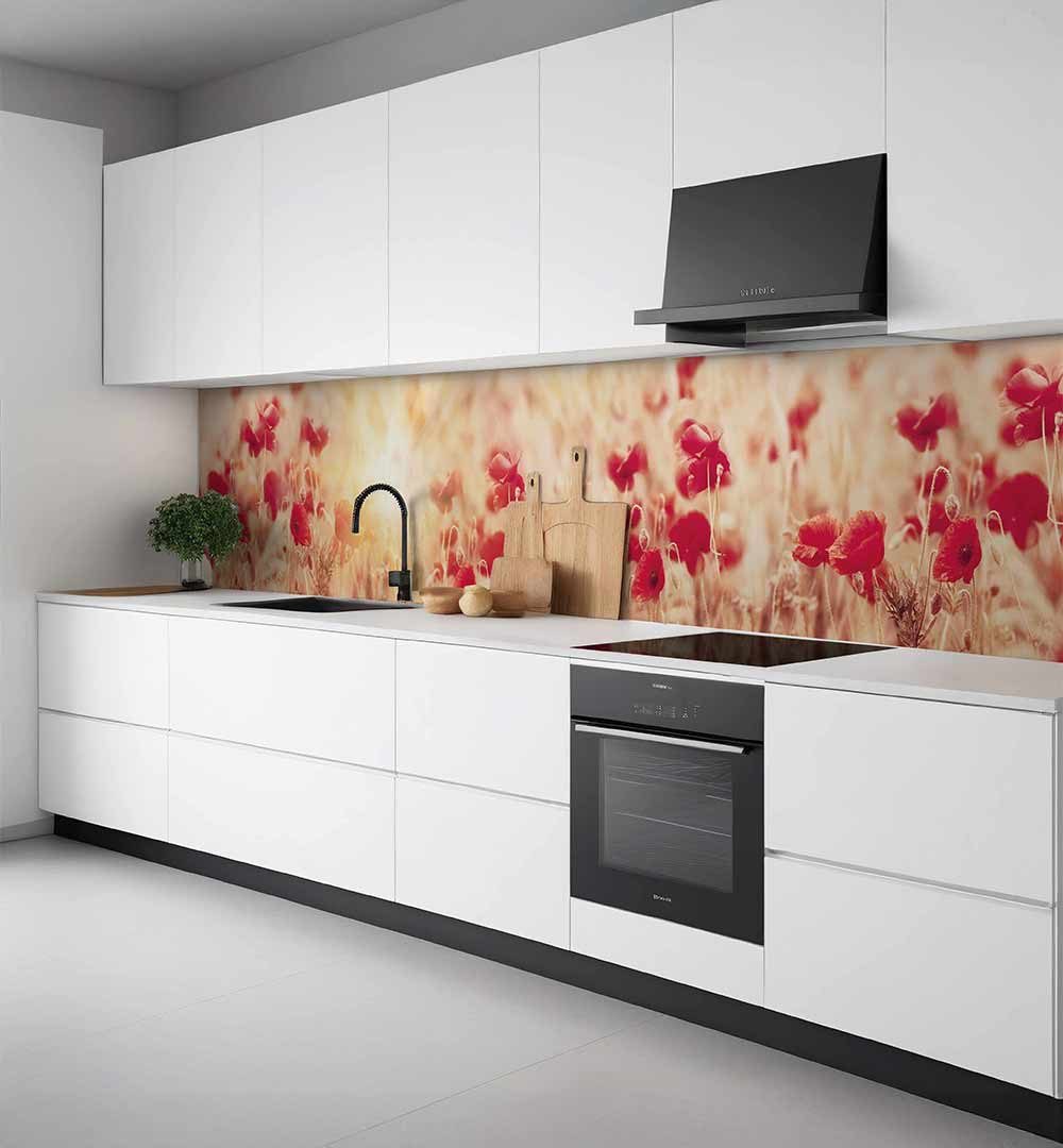 MyMaxxi Dekorationsfolie Küchenrückwand selbstklebend Mohnblumen Spritzschu günstig online kaufen