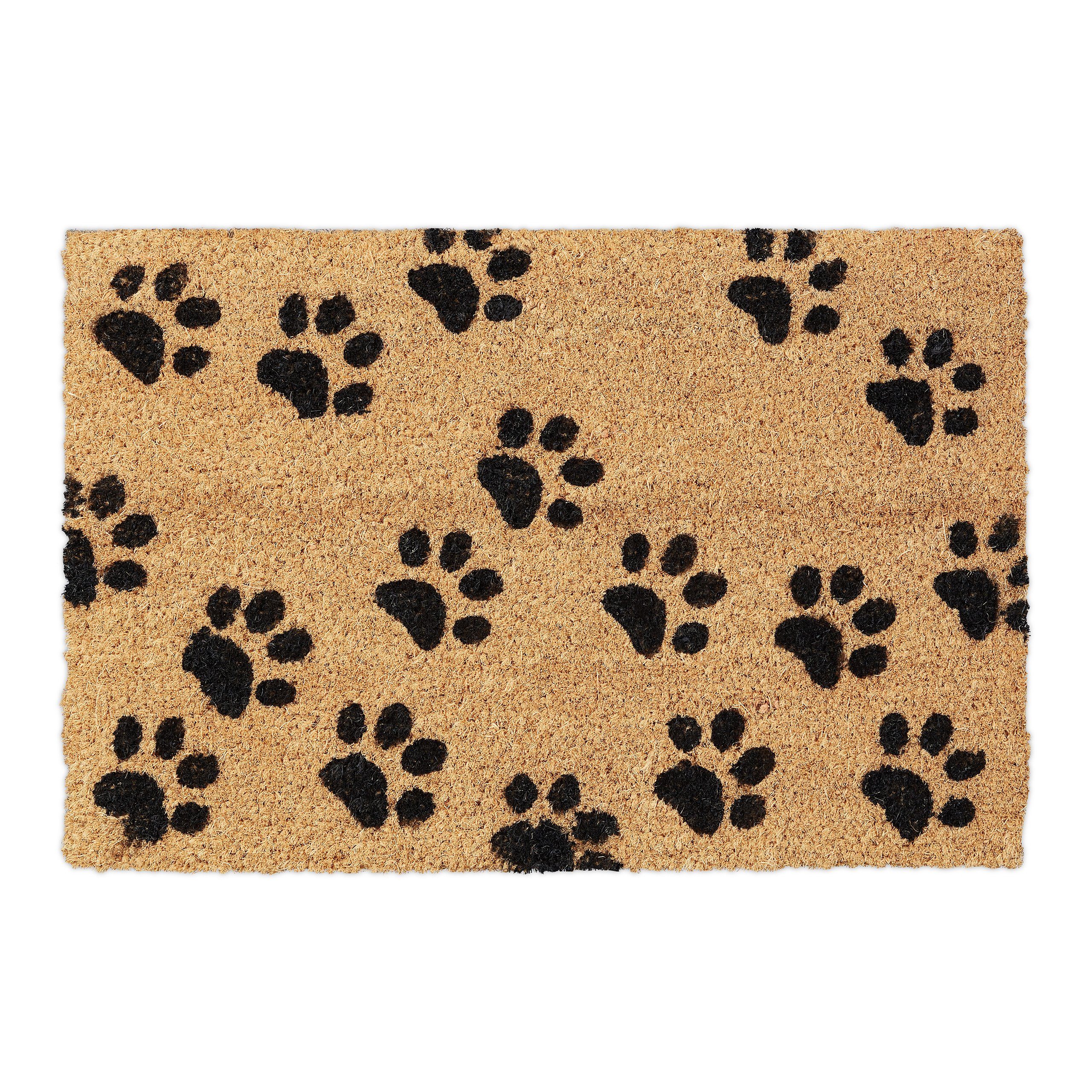 relaxdays Fußmatte Kokos Fußmatte mit Pfoten, Höhe: 15 mm günstig online kaufen
