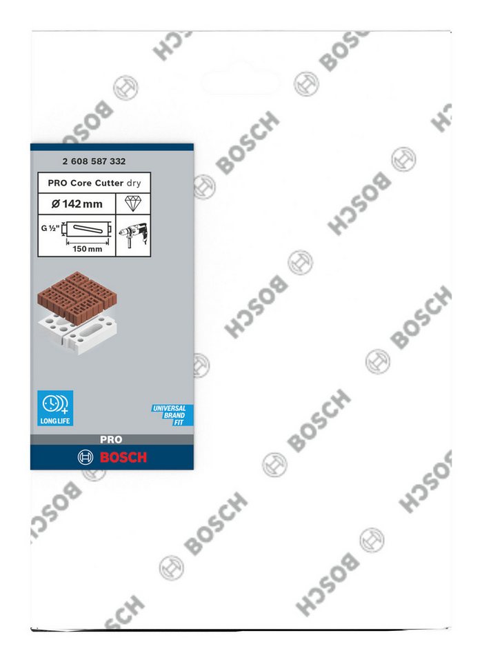 Thumbnail - BOSCH Bohrkrone Pro Core Cutter dry, Ø 142 mm, Diamanttrockenbohrkrone, 142 x 150 mm, G 1/2 Zoll