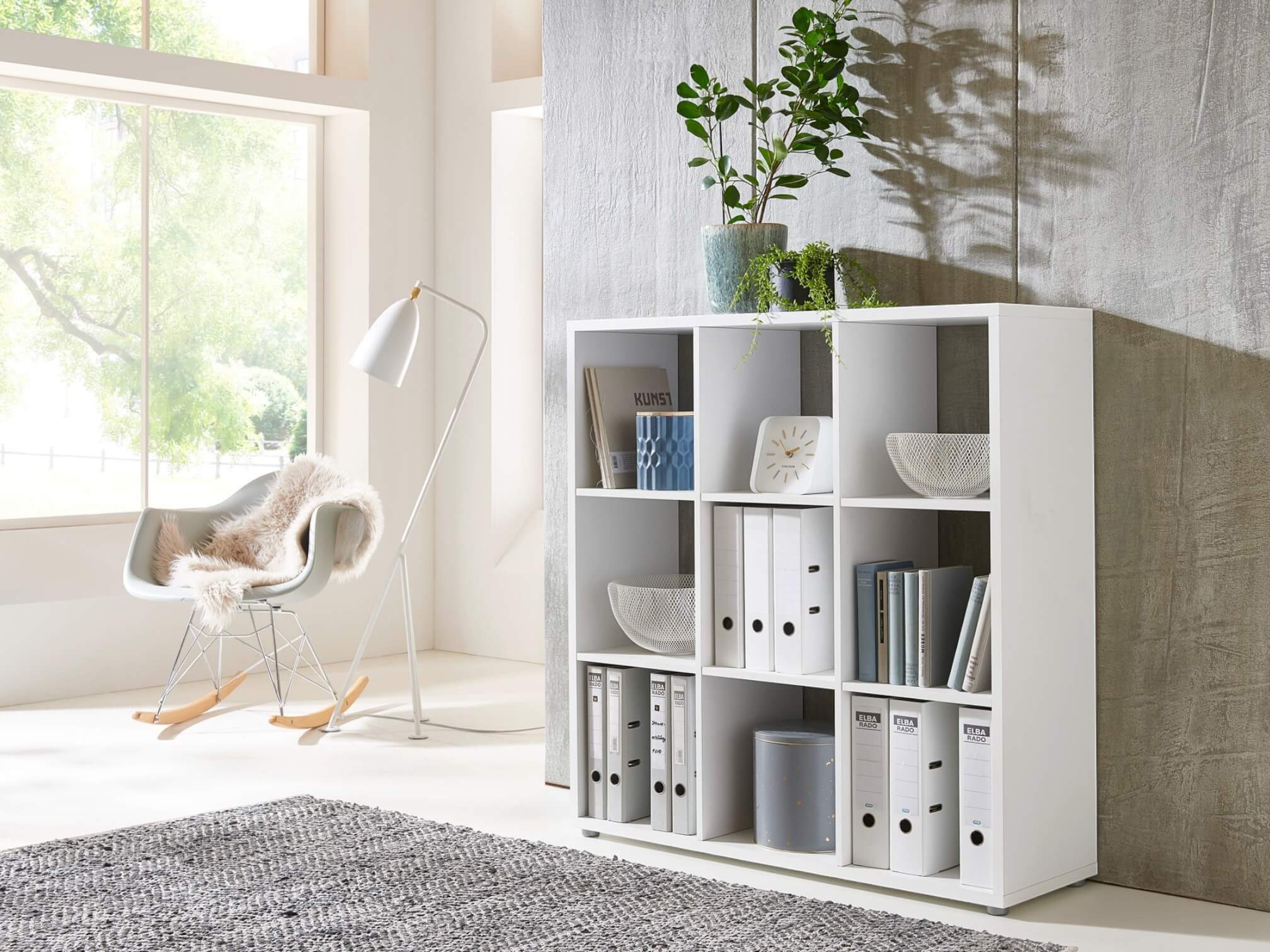 BMG Möbel Standregal NIZZA, Aktenregal, Würfelregal, Raumteiler mit 9 Fäche günstig online kaufen