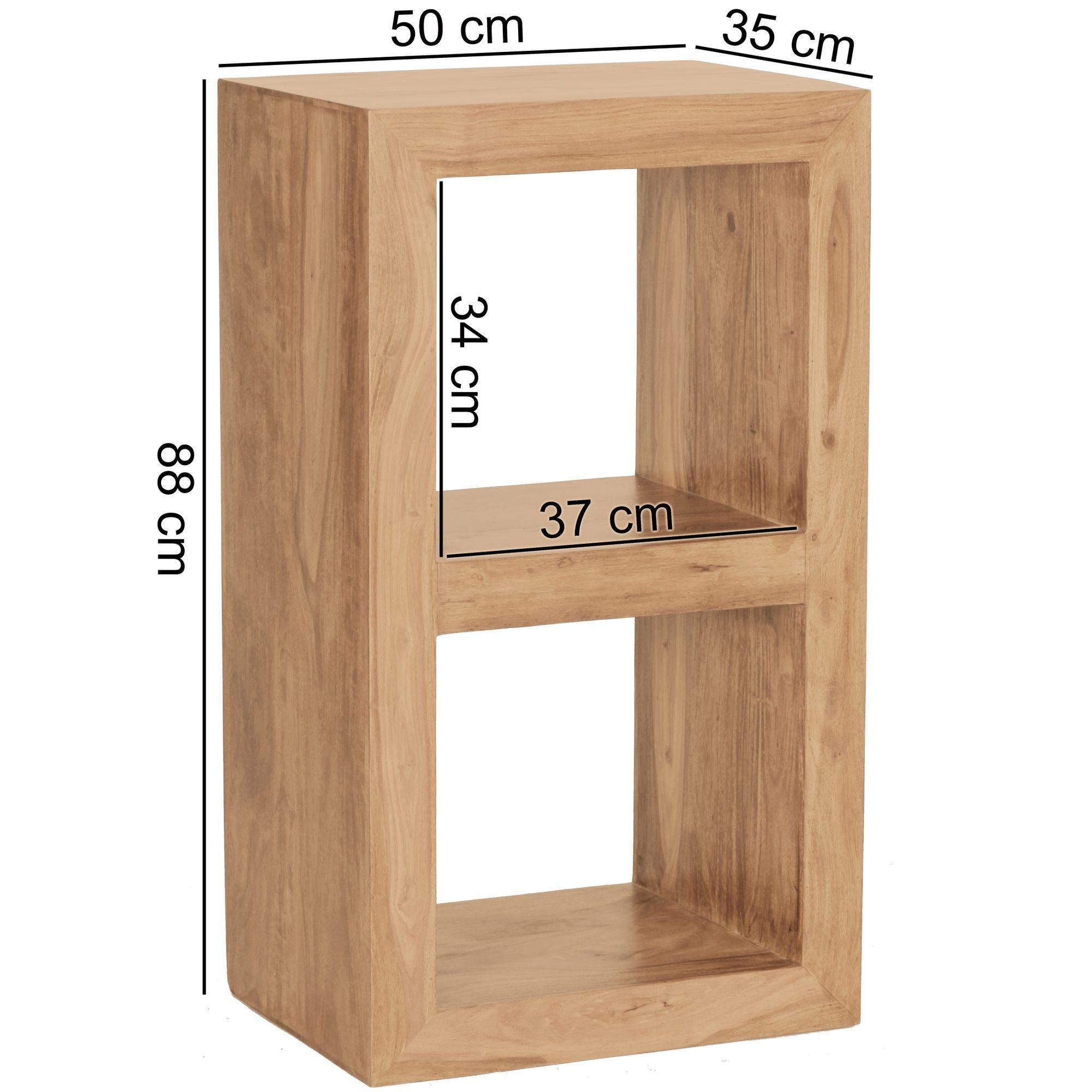 KADIMA Rustikales Regal massivem Unikat Beige Holz aus DESIGN - Handgefertigtes Standregal