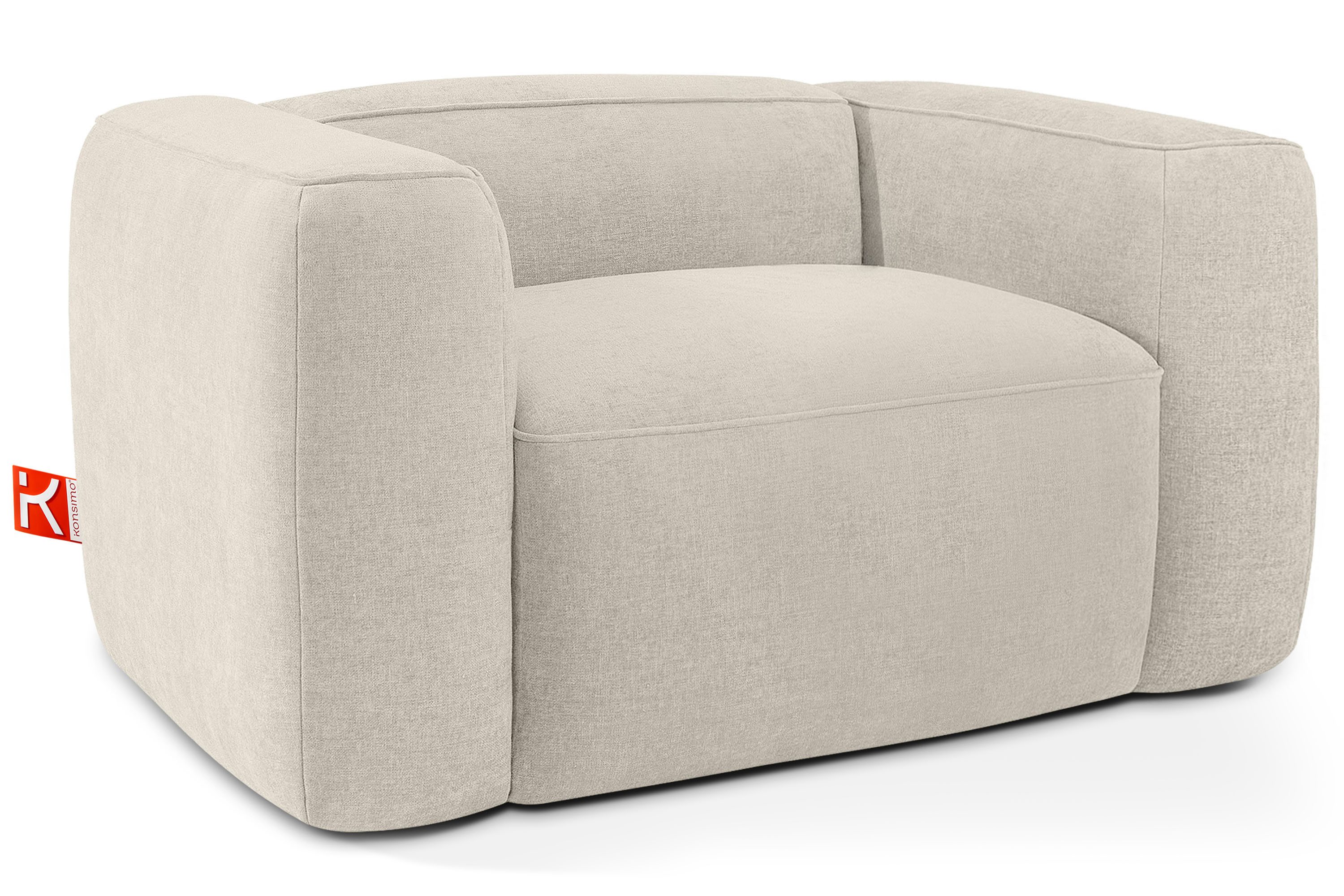 KONSIMO® Sessel FUBBO Einzelsessel, Polstersessel, hergestellt in der EU, extrem bequem, Modernes Design, mit Wellfedern in der Sitzfläche