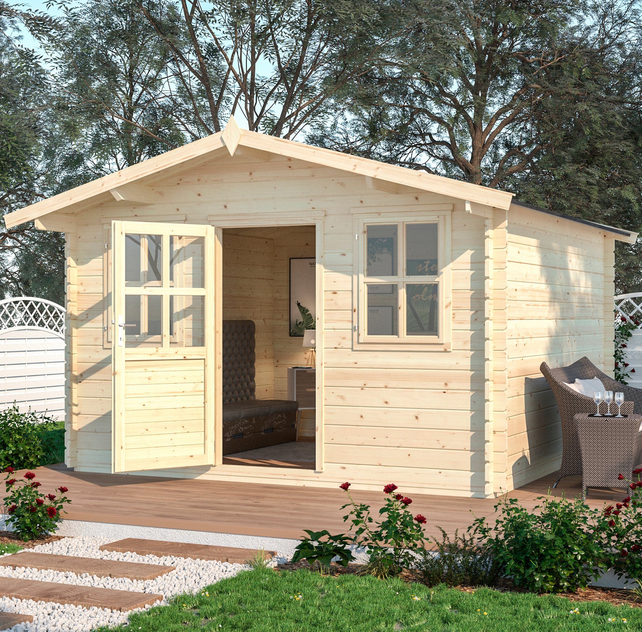 Nordic Holz Gartenhaus »Bergamo«, BxT 390x401 cm OTTO