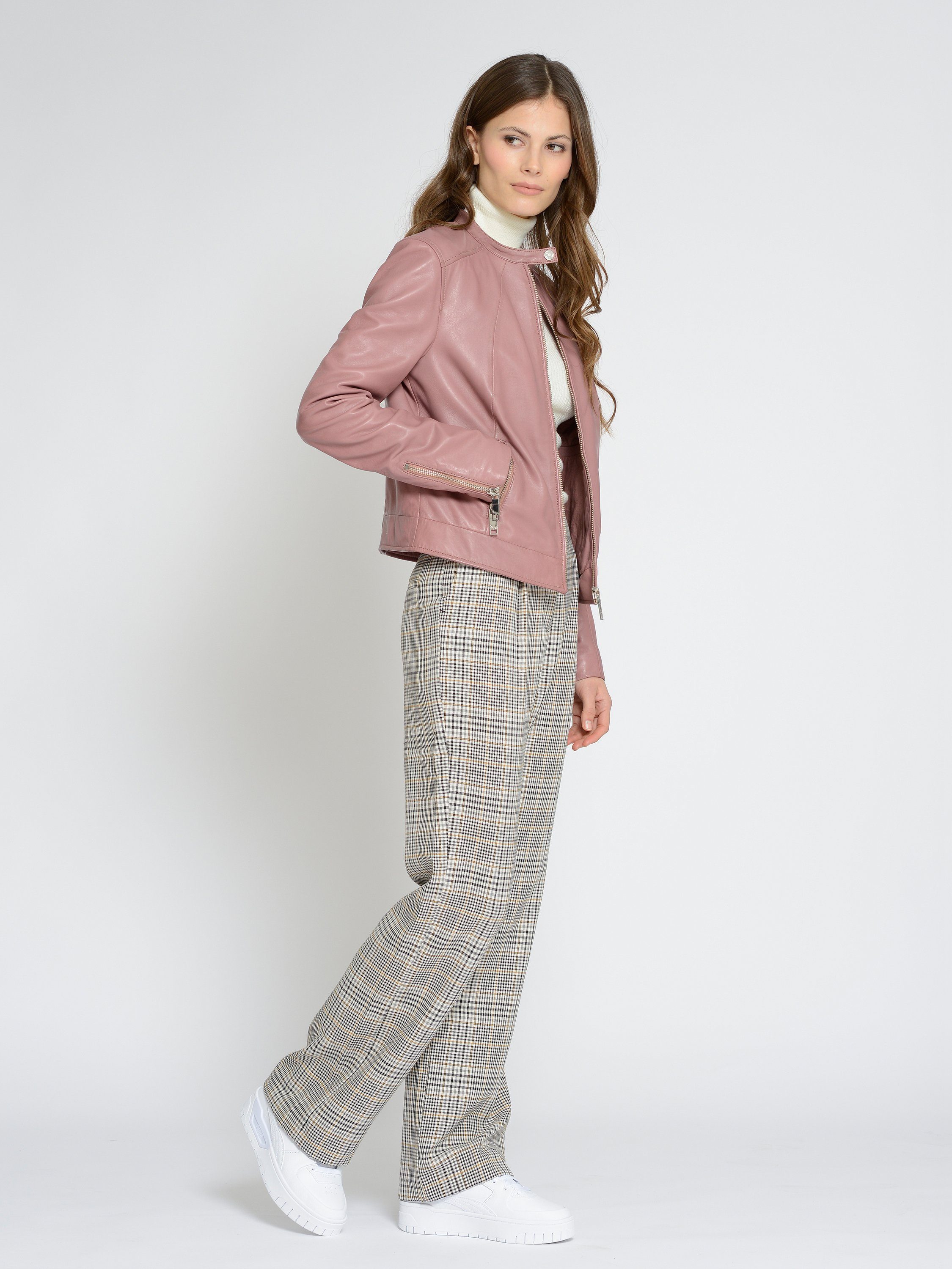 Lederjacke Grenada deep Maze rose