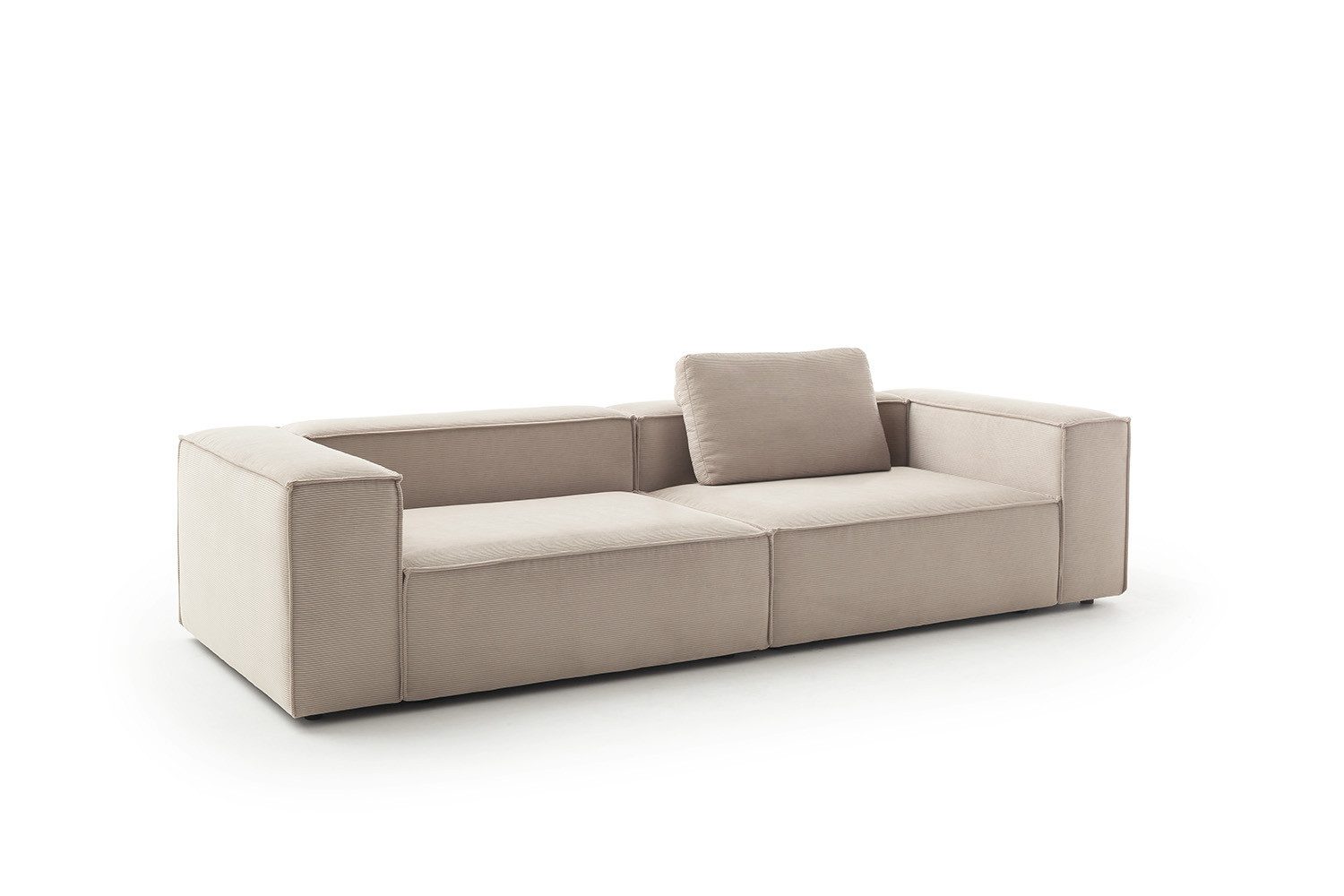 KAWOLA Sofa CARMO, Sofa Couch Feincord verschiedene Farben 306x118 cm