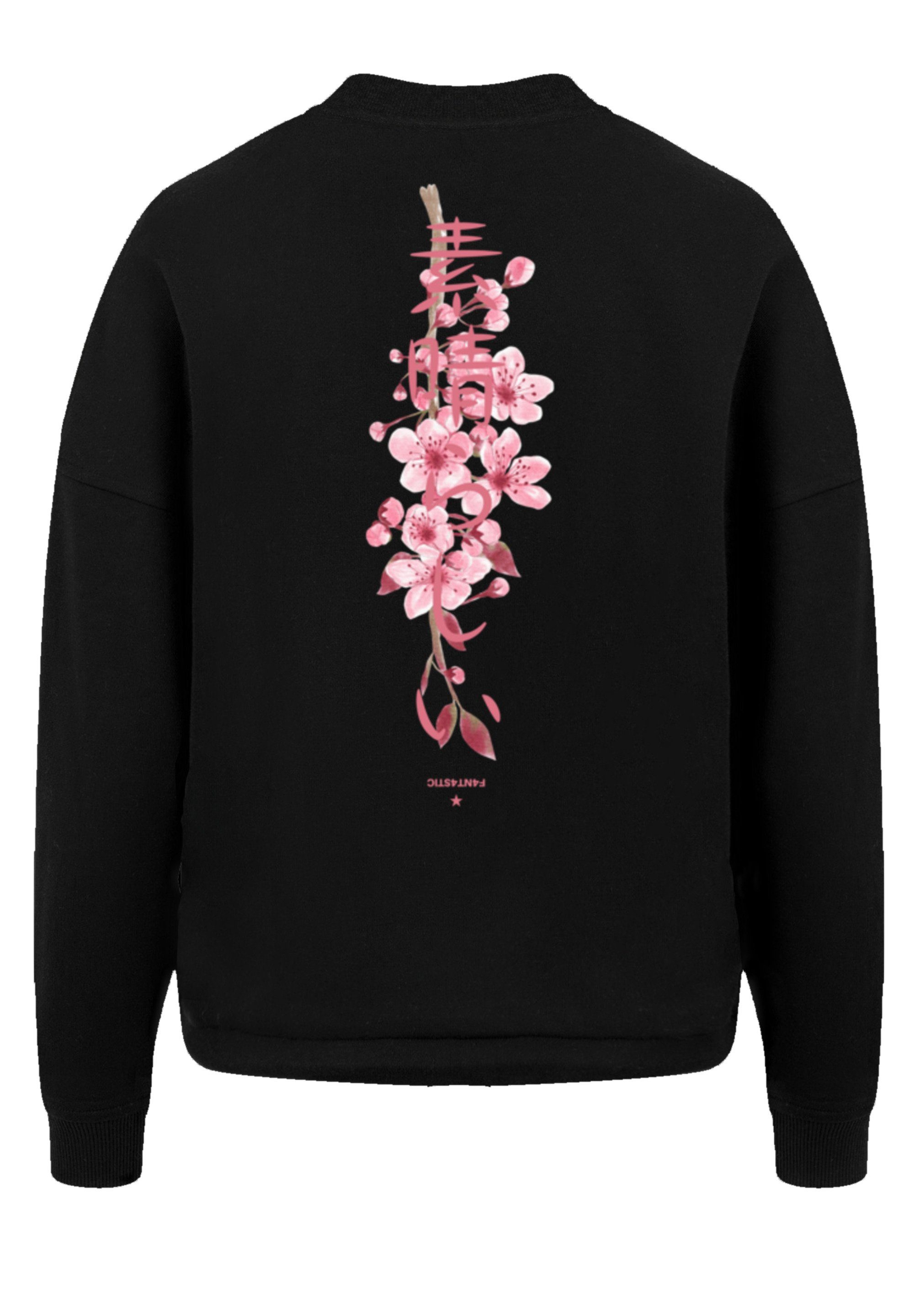 Sweatshirt Kirschblüte Japan schwarz Print F4NT4STIC