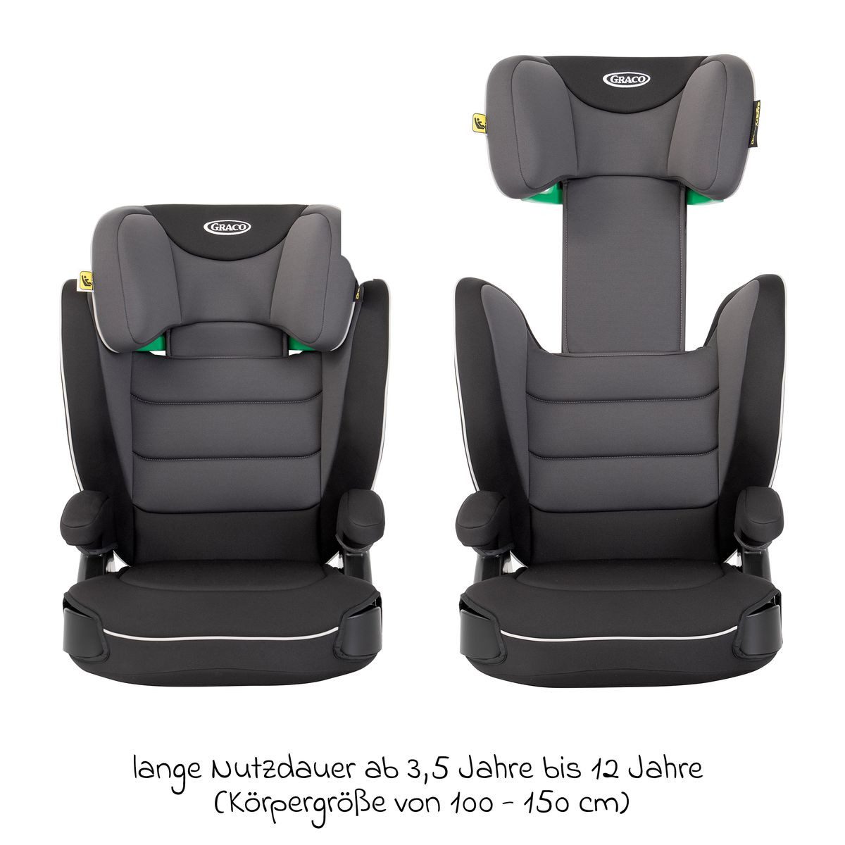 Graco Autokindersitz Logico L i-Size ab - Midnight, Kinder Autositz ab 3 - 12 Jahre (100 cm -150 cm) mit Getränkehalter