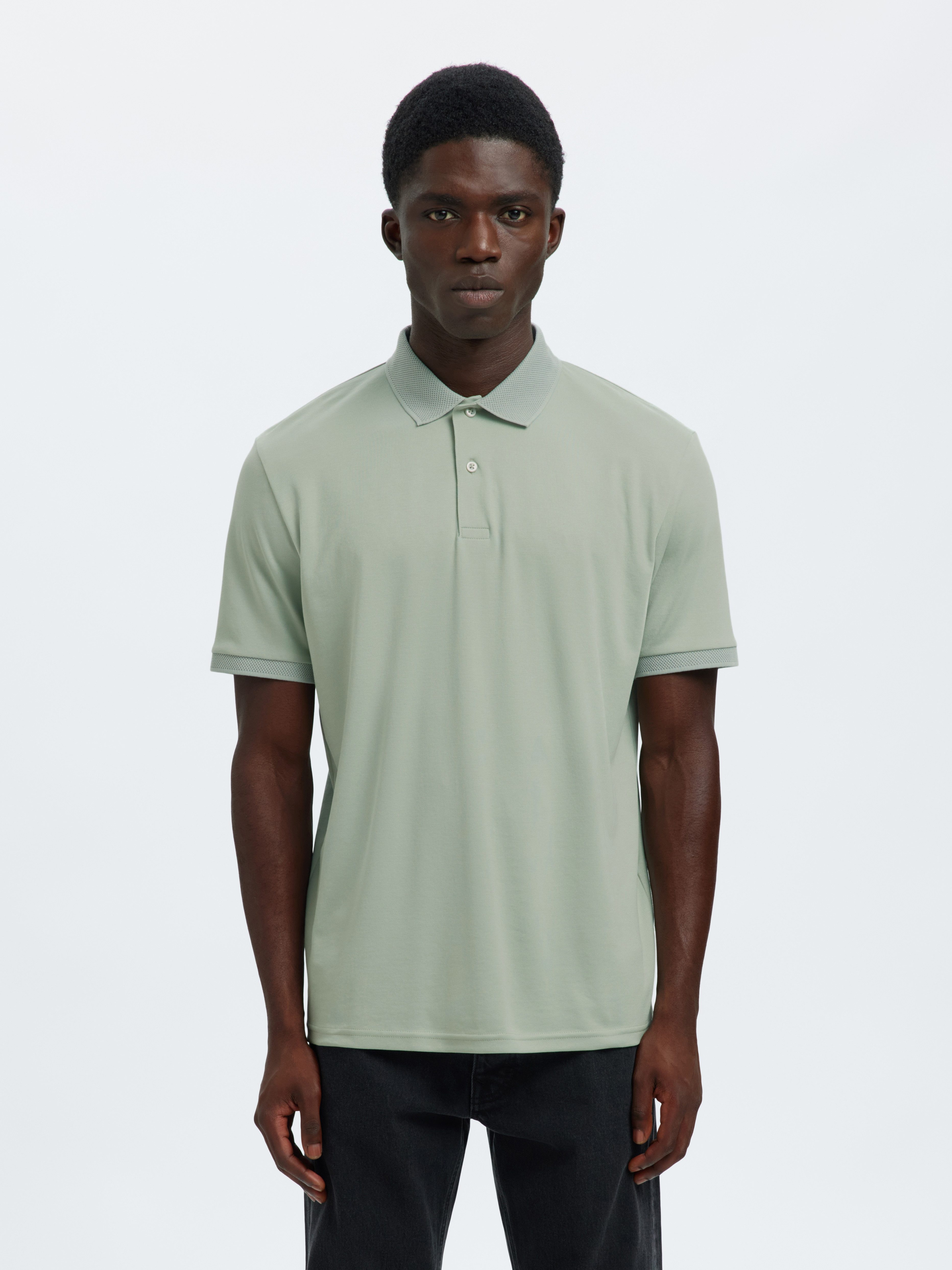 Selected Poloshirt SLHFAVE BUTTON SS POLO NOOS Baumwollmischung, regular fit