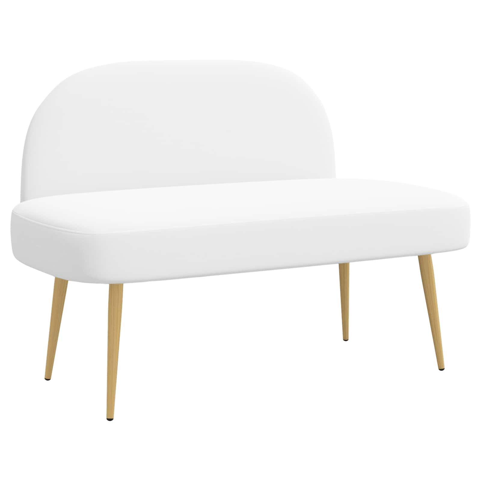 vidaXL Gepolsterte Bank mit Rückenlehne Weiß 110 x 60 x 76 cm (1-St)