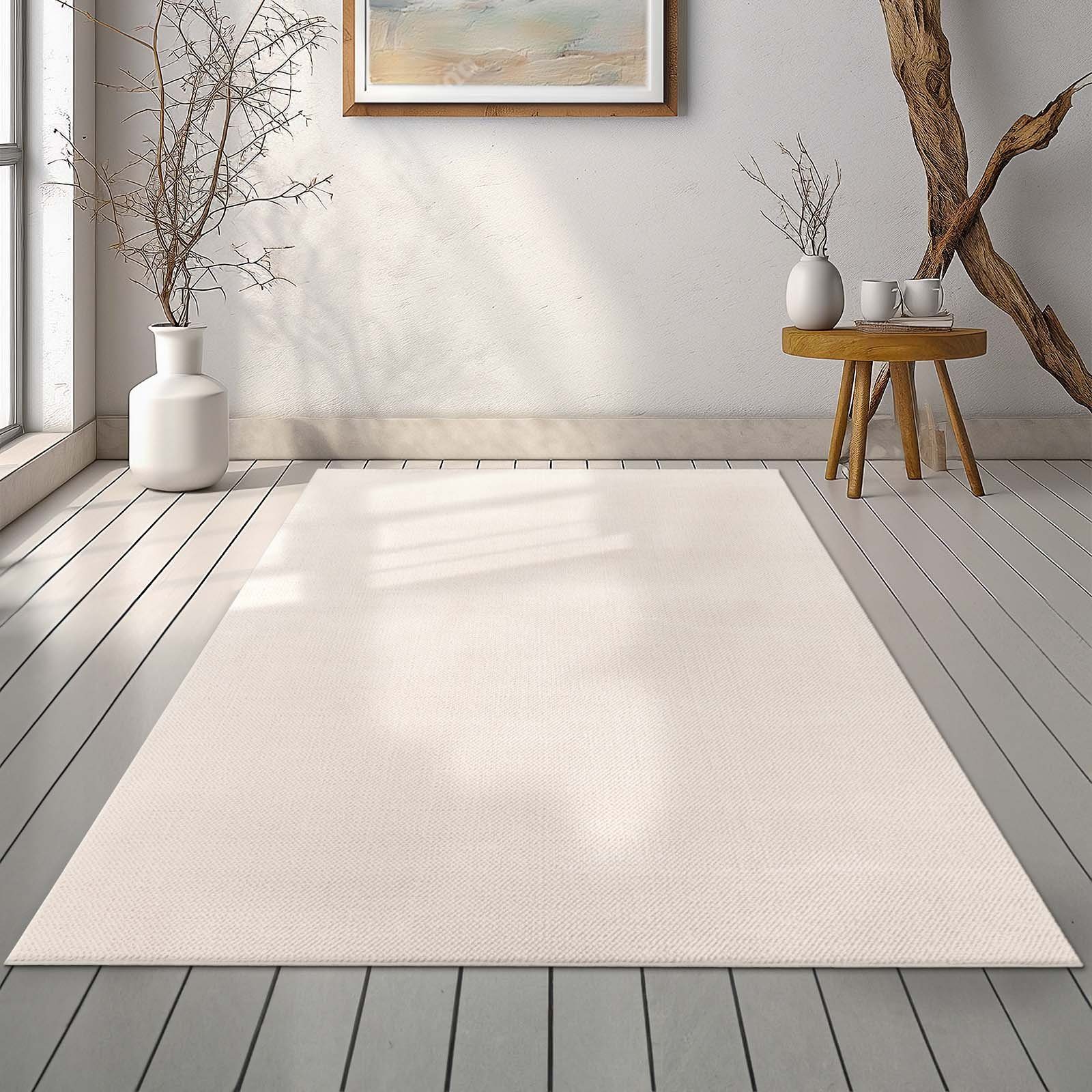 Teppich Teppich Tiber in Hasenfelloptik uni Bubbels, TaraCarpet, rechteckig, Höhe: 14 mm, Hasenfell Bubbles beige Wohnzimmer Schlafzimmer Esszimmer 080X150