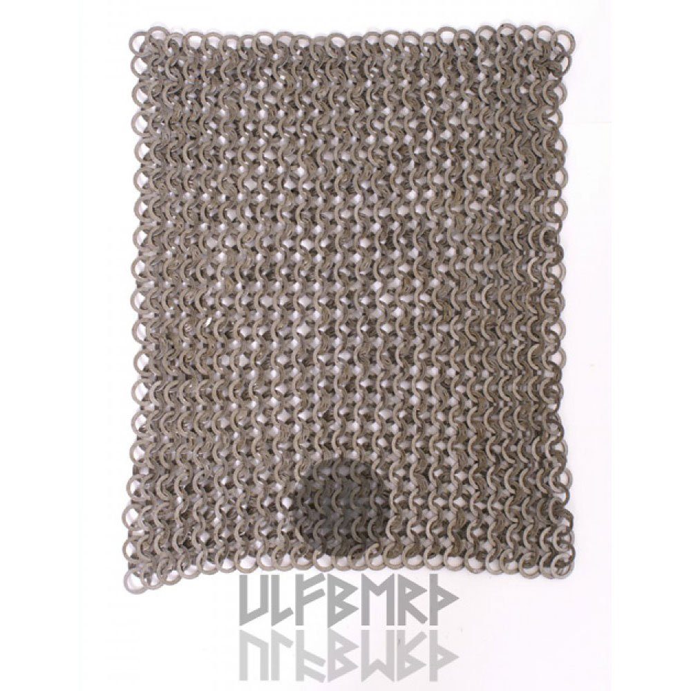 Battle Merchant Ritter-Kostüm Kettenstück 20 x 20cm, keilvernietete und gestanzte Flachringe, Ø 8mm