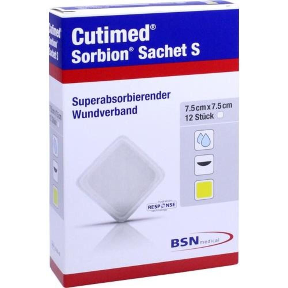 BSN medical GmbH Wundpflaster CUTIMED Sorbion Sachet S Wundauflage 7,5x7,5 cm (Spar Set, 1 St., Hautfreundliche Wundauflage), Schutz vor Wundinfektionen