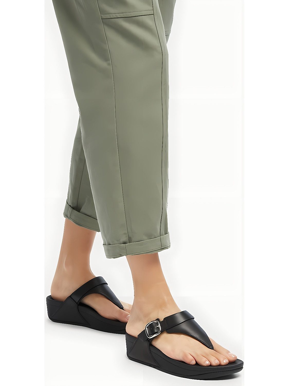 Lulu Adjustable Toe Post - Leather Sandale