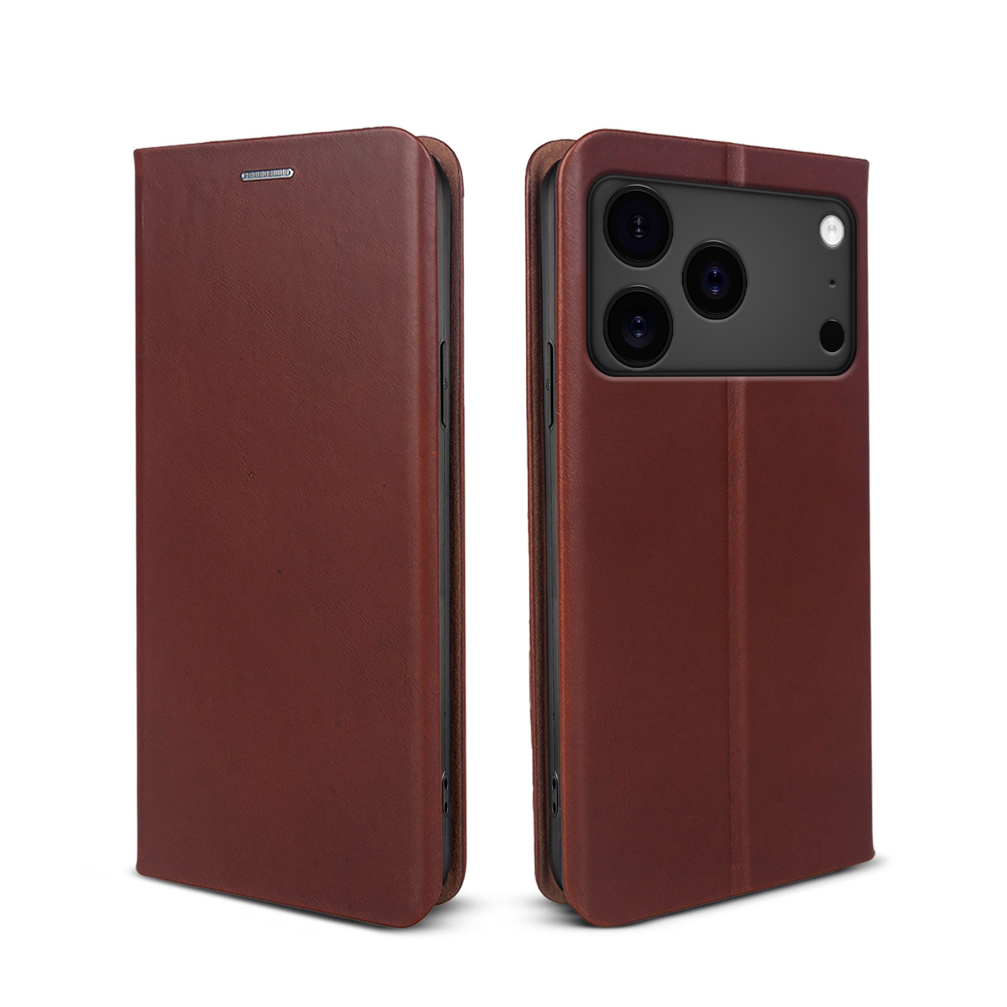 Tec-Expert Handyhülle Echtleder Hülle für Apple iPhone 17 Pro, Cover Klapphülle Case mit Kartenfach RFID Schutz aufstellbar