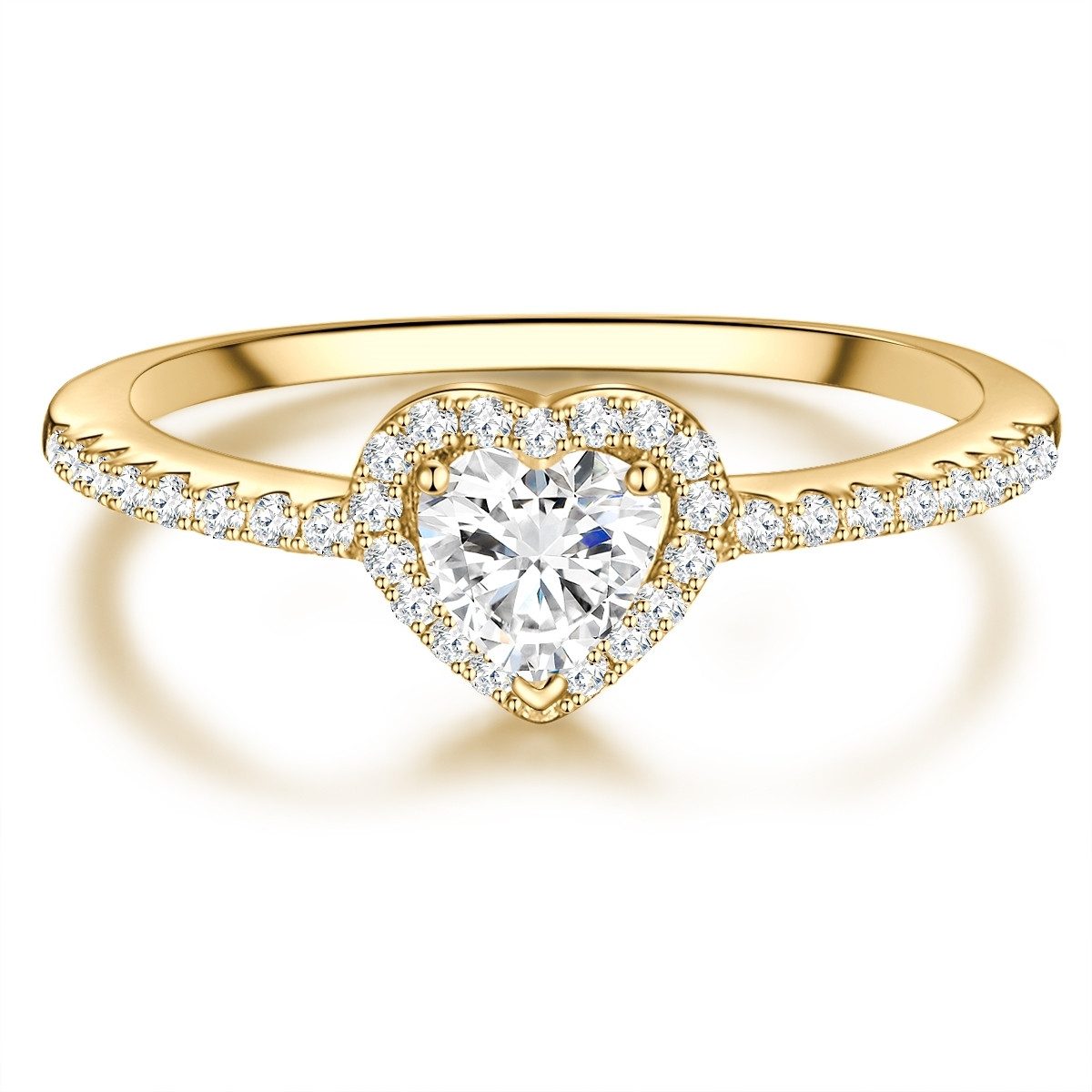 Trilani Silberring Herz gelbgold
