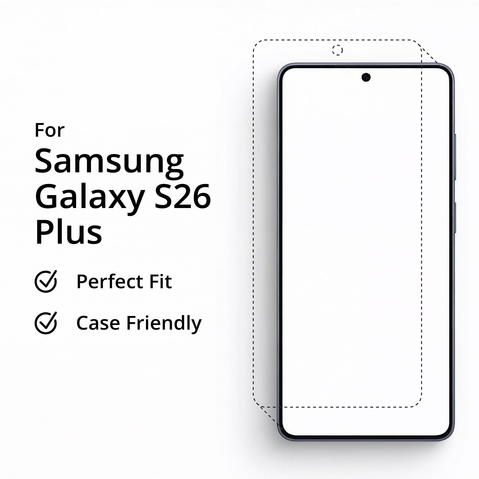upscreen Displayschutzglas Folie für Samsung Galaxy S26 Plus, Schutzfolie Glas Panzer Display Schutz klar