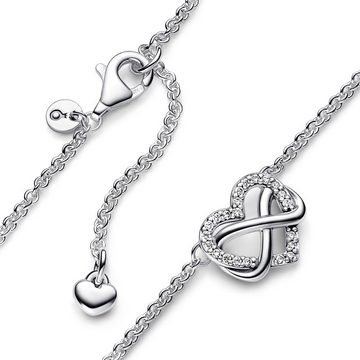 Pandora Herzkette Damenkette Unendlichkeit Herz von PANDORA, 925er Silber, Zirkonia