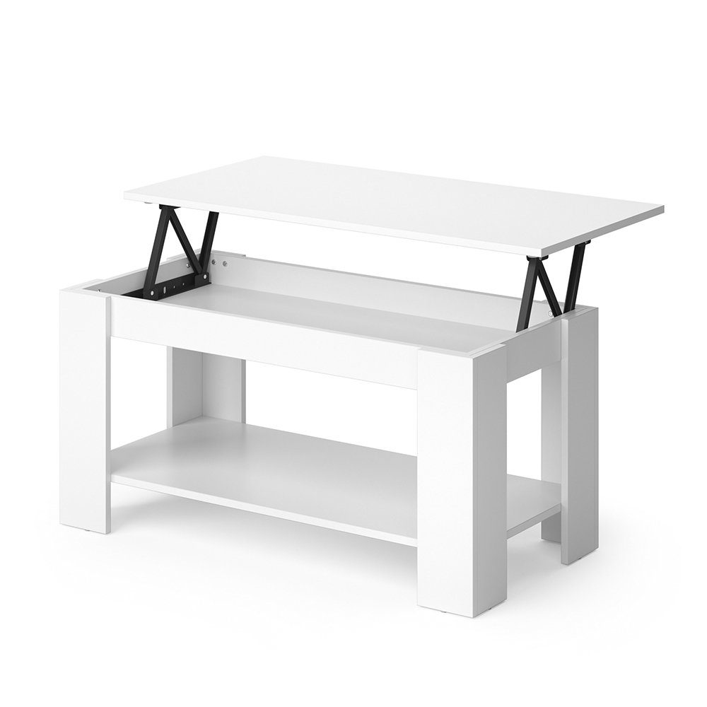 Vicco Couchtisch Lorenz, Weiß, 100 x 50 cm mit Liftfunktion, Kippbar günstig online kaufen