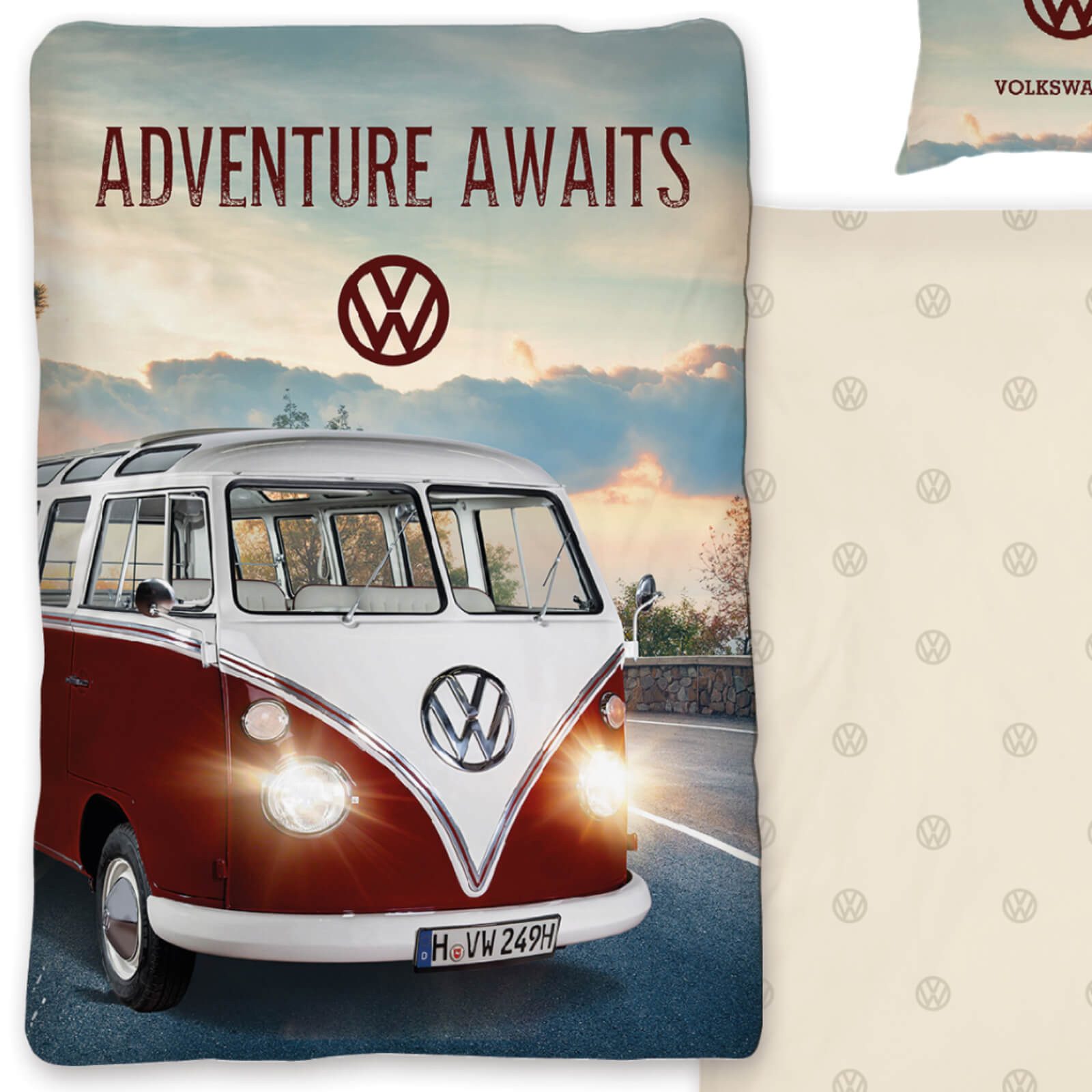 SkyBrands Bettwäsche VW Bulli T1 On Tour, Renforcé, 2 teilig, Camper, Van-Life, Sommer