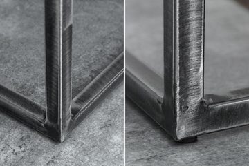 riess-ambiente Couchtisch BARRACUDA 110cm natur / schwarz / silbergrau (Einzelartikel, 1-St), Wohnzimmer · Massivholz · Metall · geflexte Beine · Industrial Design