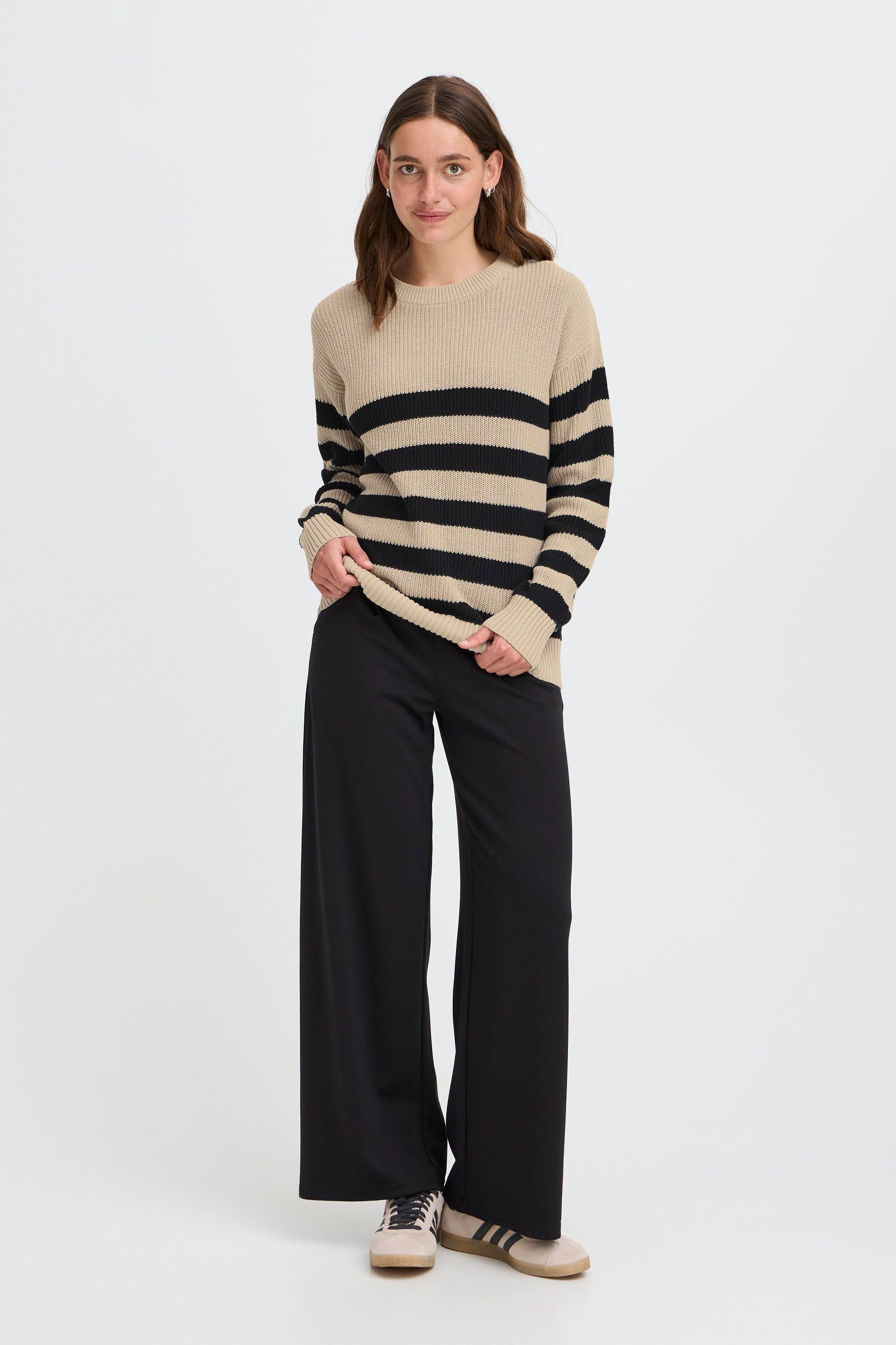 OXMO Strickpullover OXKavina Modischer Pullover mit Streifen