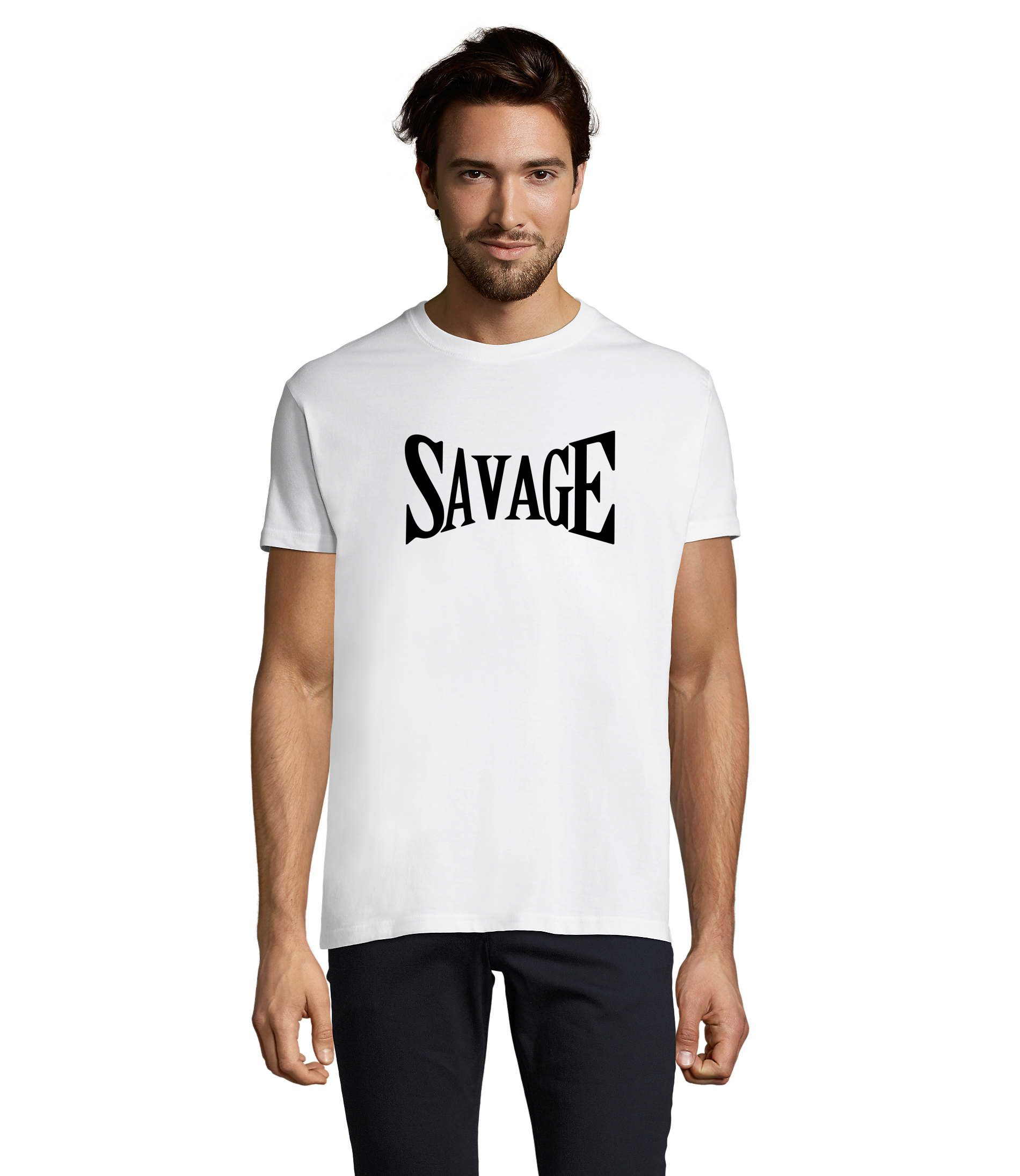 T-Shirt Savage kompromisslos markant Brutal Herren Shirt Motiv