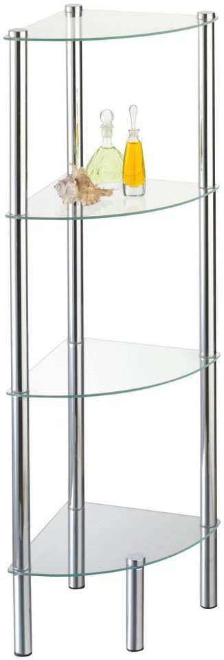 axentia Standregal Solanio, 4 Glasböden, Maße: ca. 30 x 108 x 30 cm,  Gewicht: ca. 5 kg
