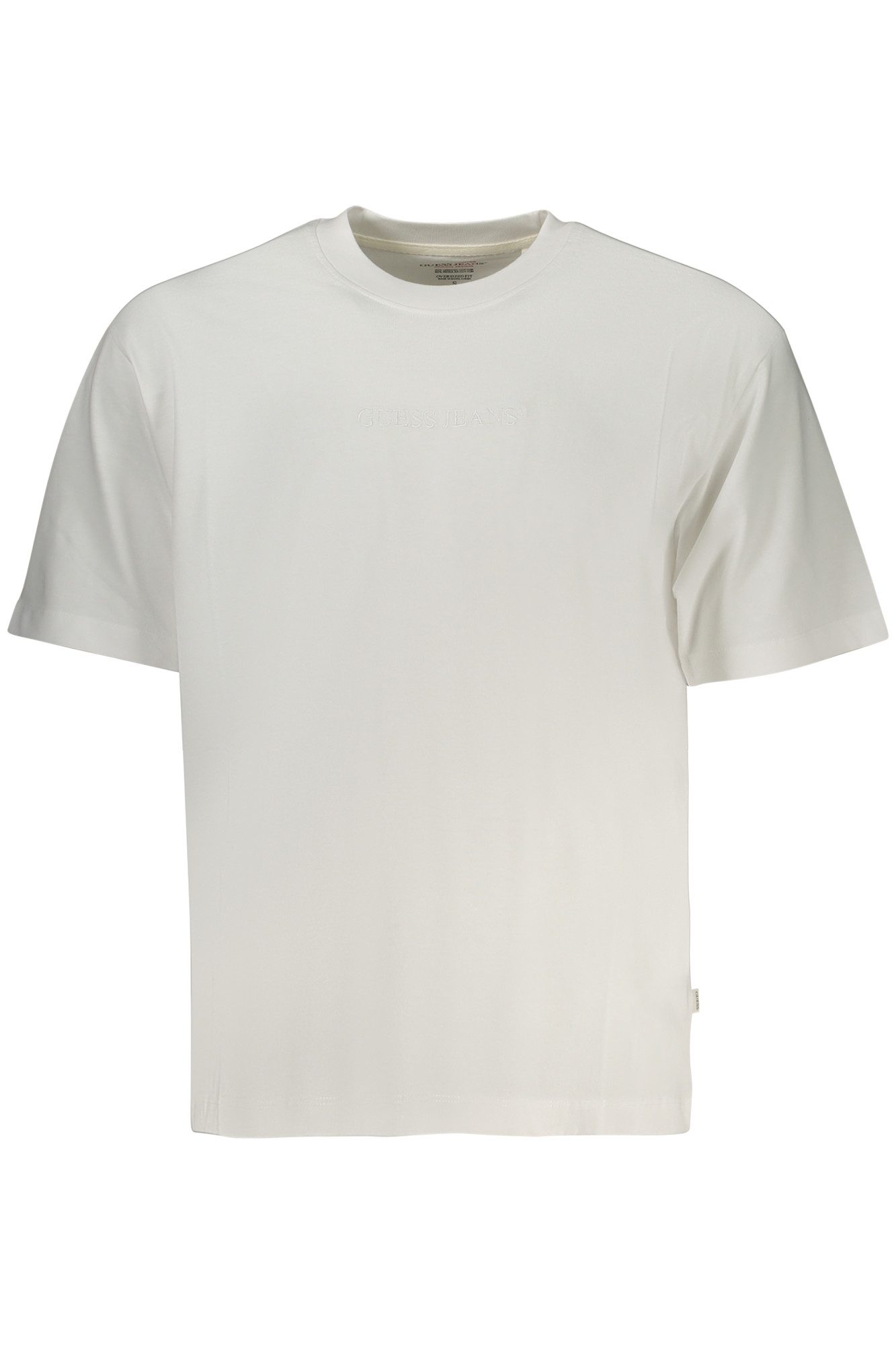 GUESS JEANS T-Shirt Herren Oversize T-Shirt Weiß mit Stickerei -