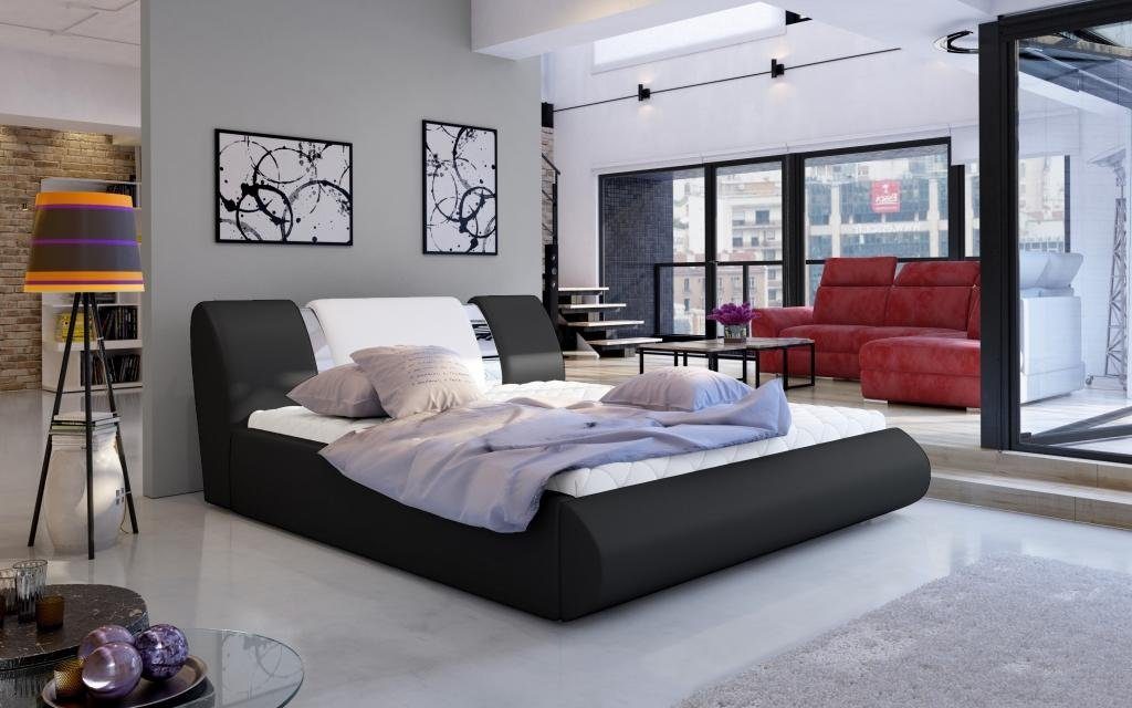 Auerswald Bett Luxus Boxspring Bett Schlafzimmermöbel Design Schwarz Betten Schwarz/Weiß Weiß