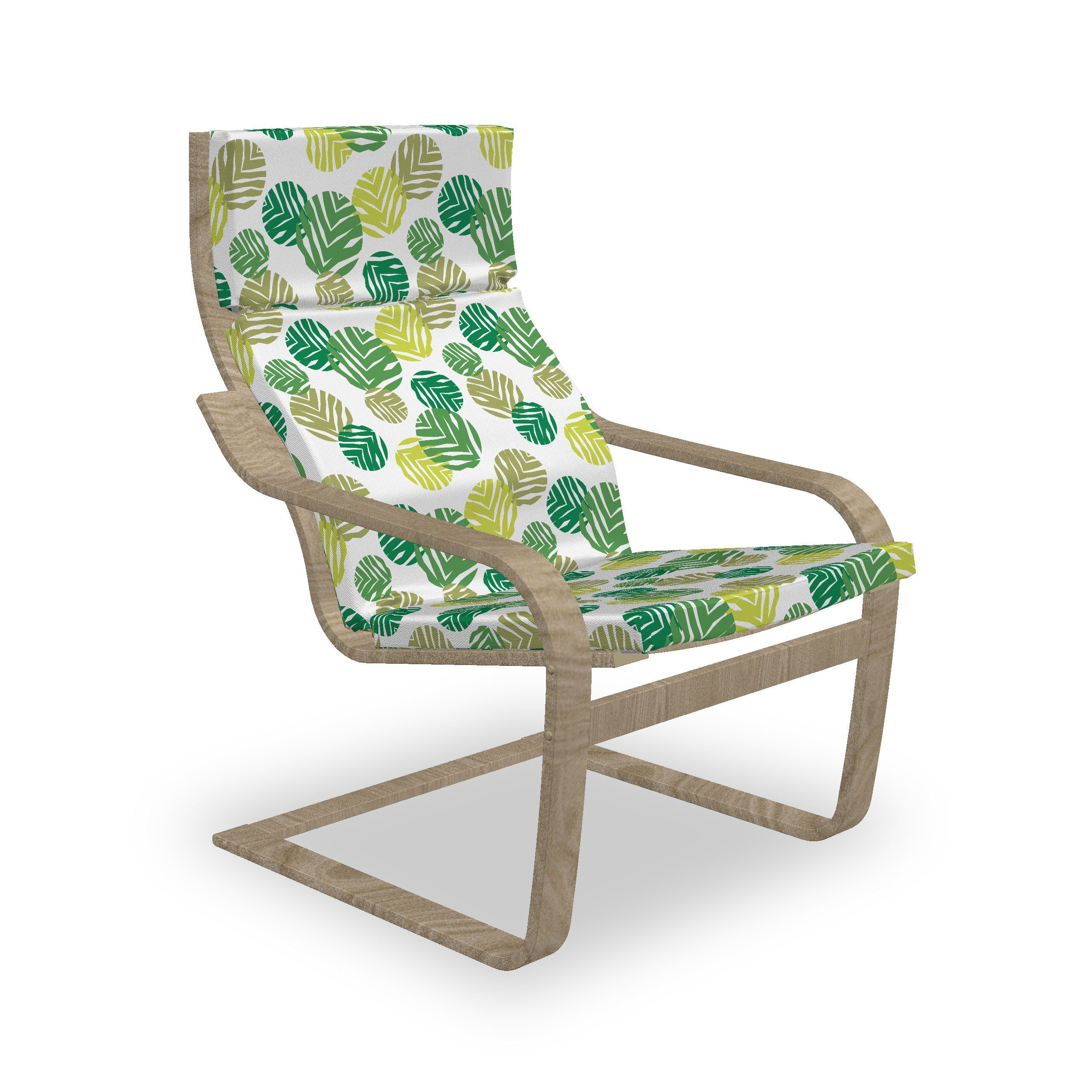 Abakuhaus Stuhlkissen Sitzkissen mit Stuhlkissen mit Hakenschlaufe und Reißverschluss, Blatt Tropical Green Spring Leaves