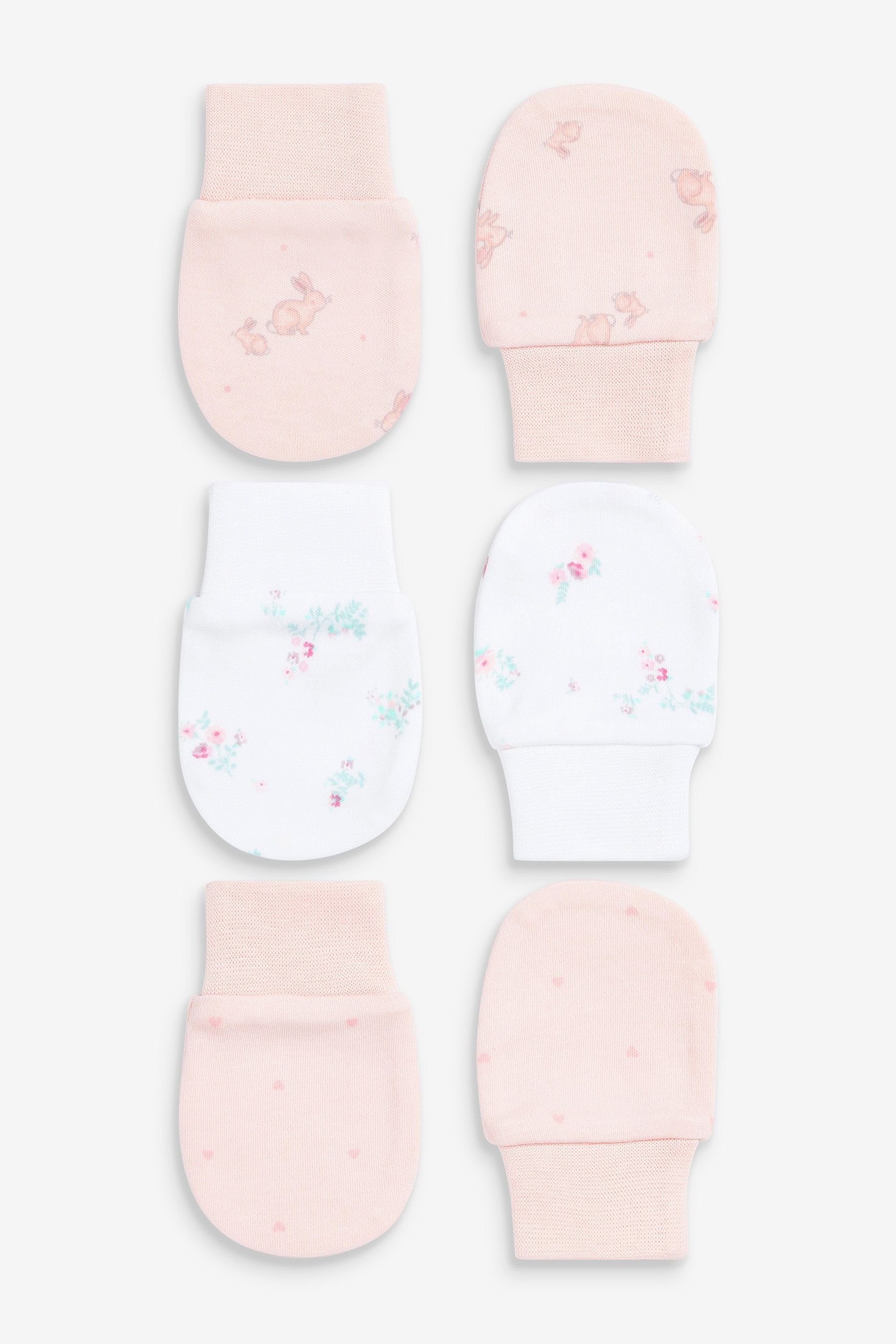 Next Fäustlinge Baby Pink Antikratz-Fäustlinge, 3er-Pack