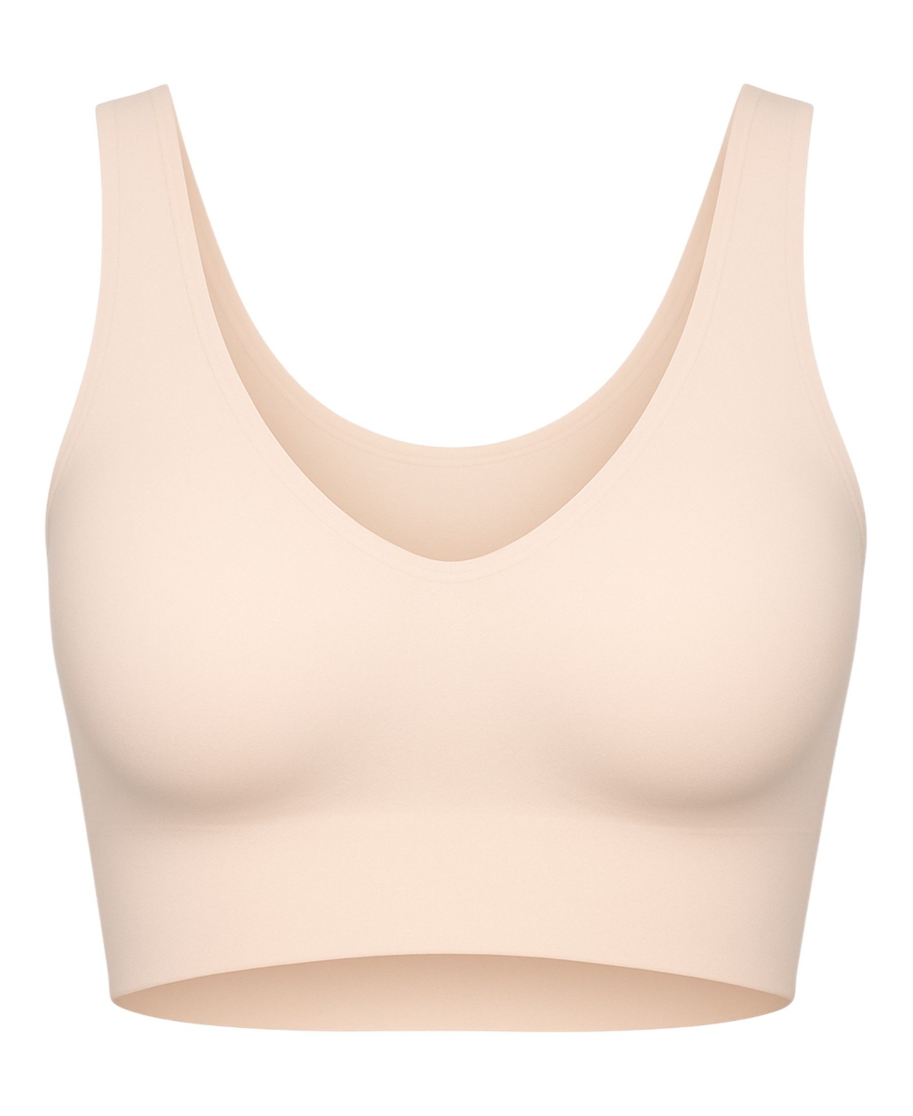 fashionshowcase Bustier mit Softpads – nahtlos, elastisch, figurformend, ohne Bügel, bequem (1-tlg) Nahtlos, Vorderverschluss, mit Softpads