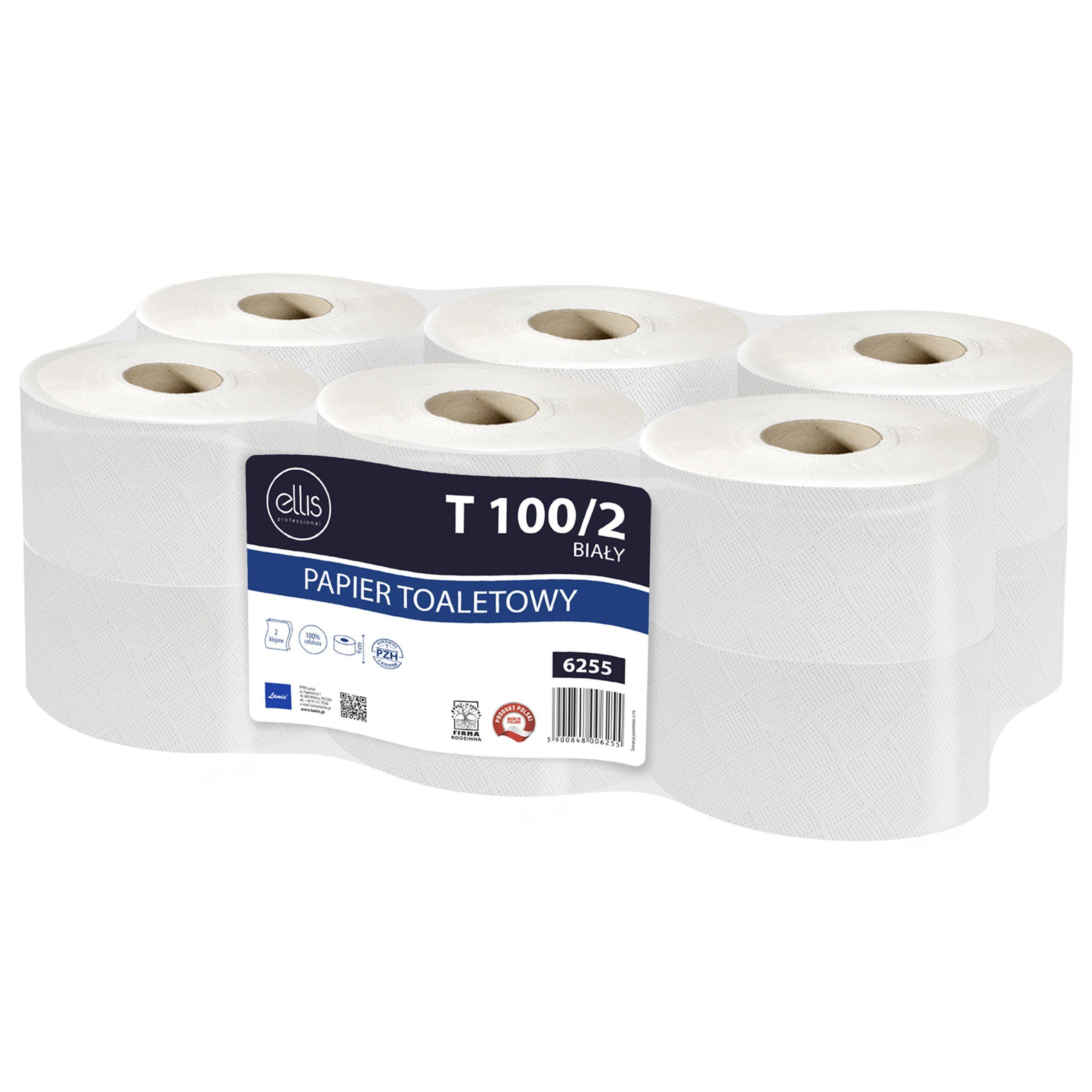Sarcia.eu Toilettenpapier ELLIS Ecoline 2-lagiges Zellulose-Toilettenpapier (12-St)