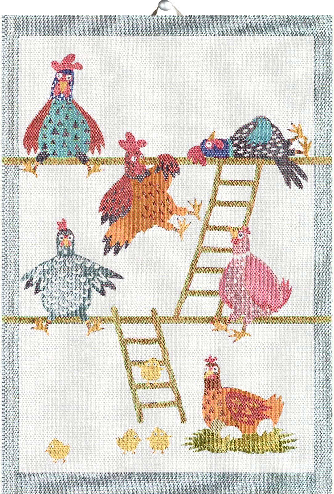 EKELUND MASTER WEAVERS 1692 Geschirrtuch Küchenhandtuch Hönshus 35x50 cm, (1-tlg., 1 x Geschirrtuch), Pixel gewebt (6-farbig)