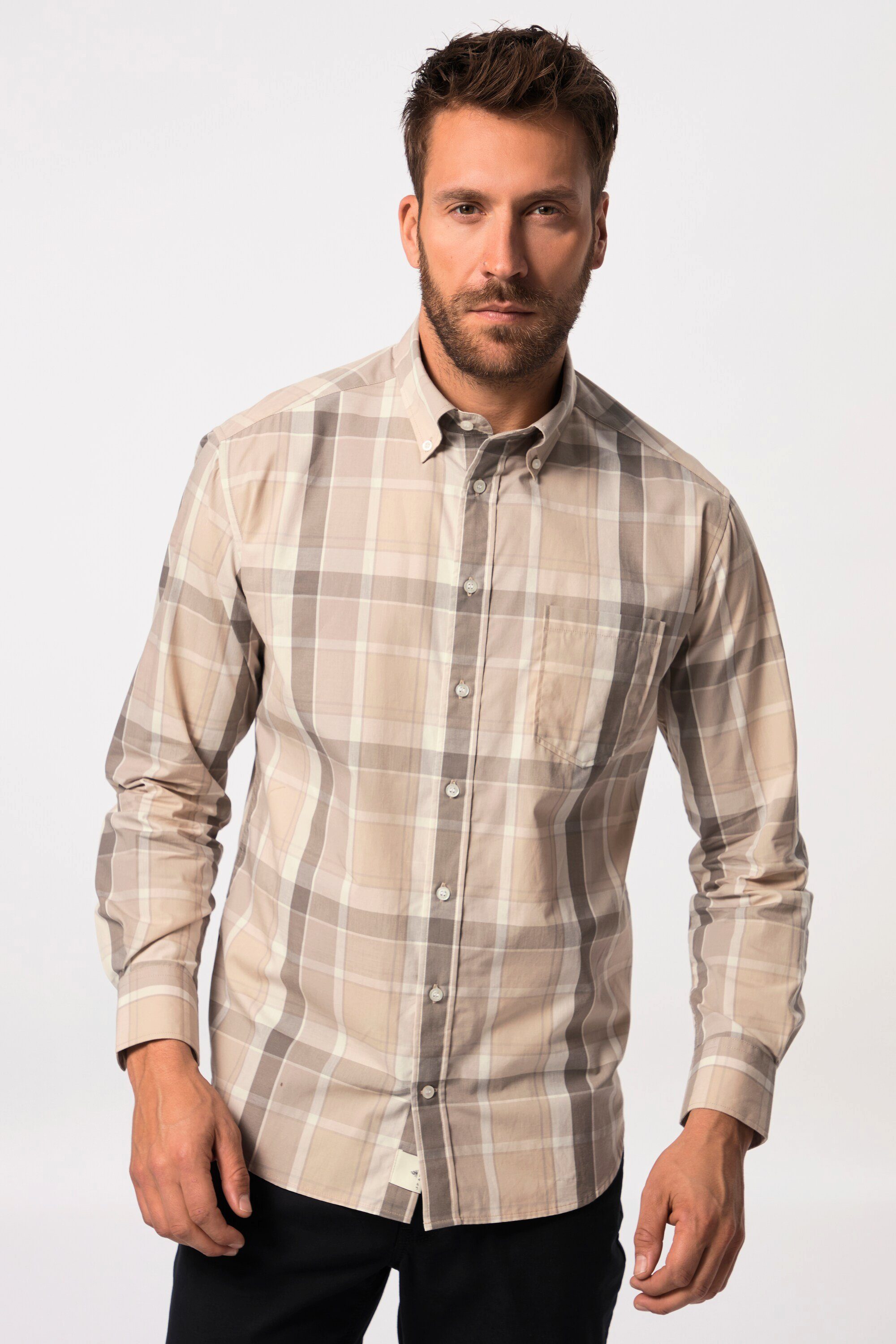 Businesshemd Karohemd Langarm Buttondown-Kragen
