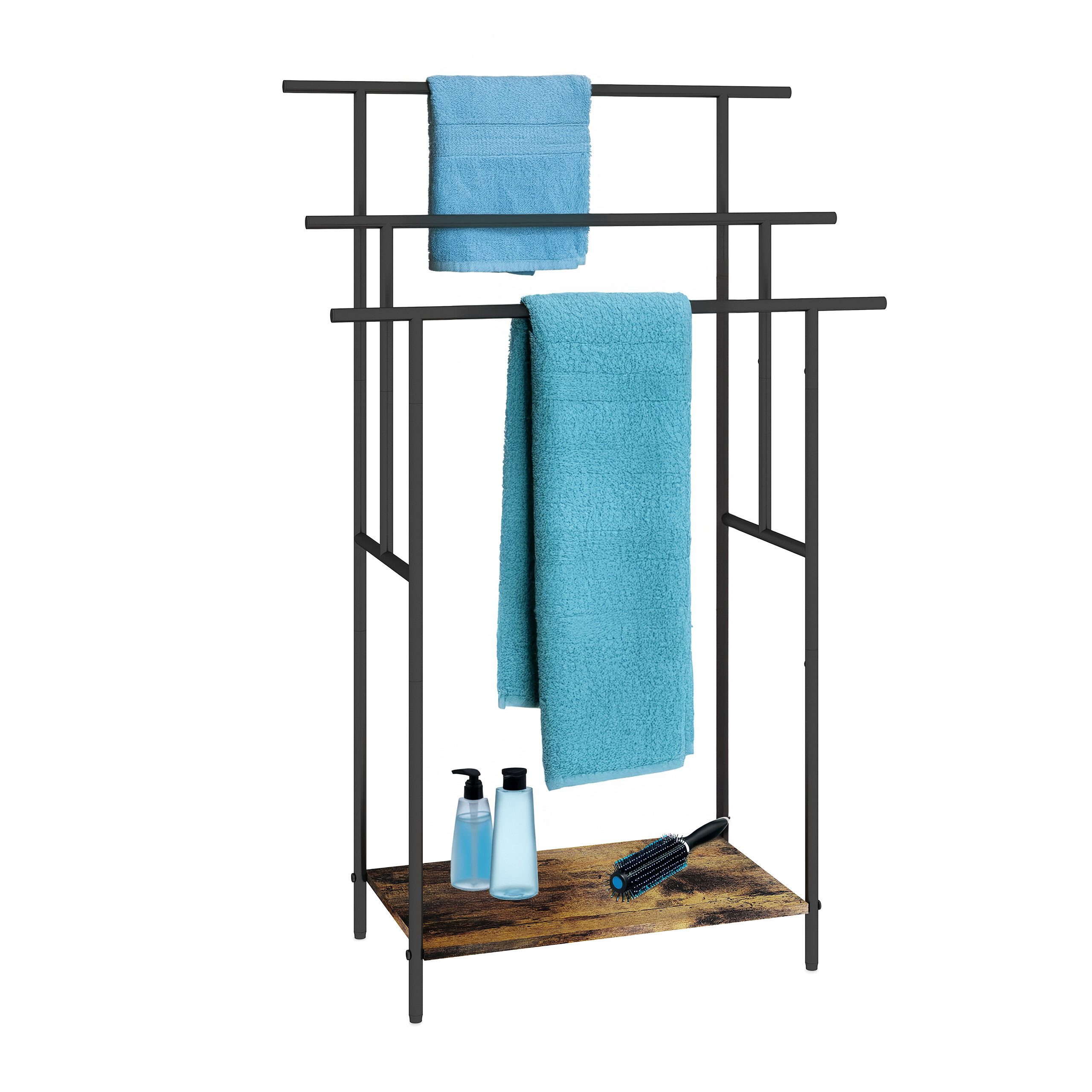 relaxdays Handtuchständer Industrial Handtuchständer mit Ablage