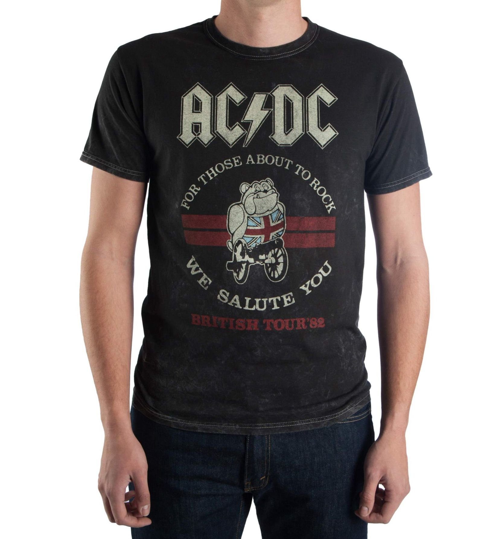 AC/DC Print-Shirt AC/DC British Tour 1982 Band T-Shirt Schwarz S M L XL XXL günstig online kaufen
